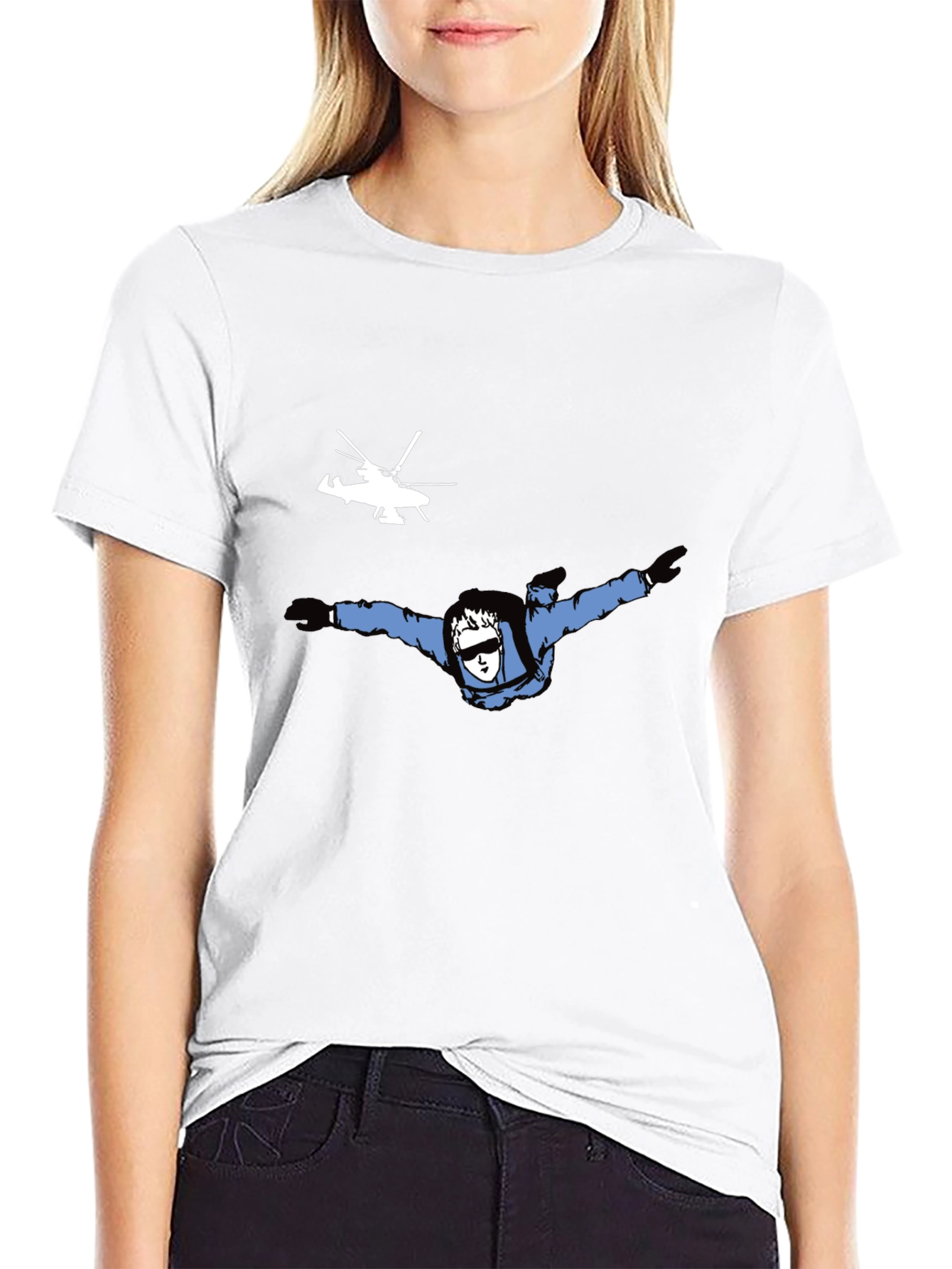 Skydiving T-Shirt - Black Tee with Skydiver Graphic