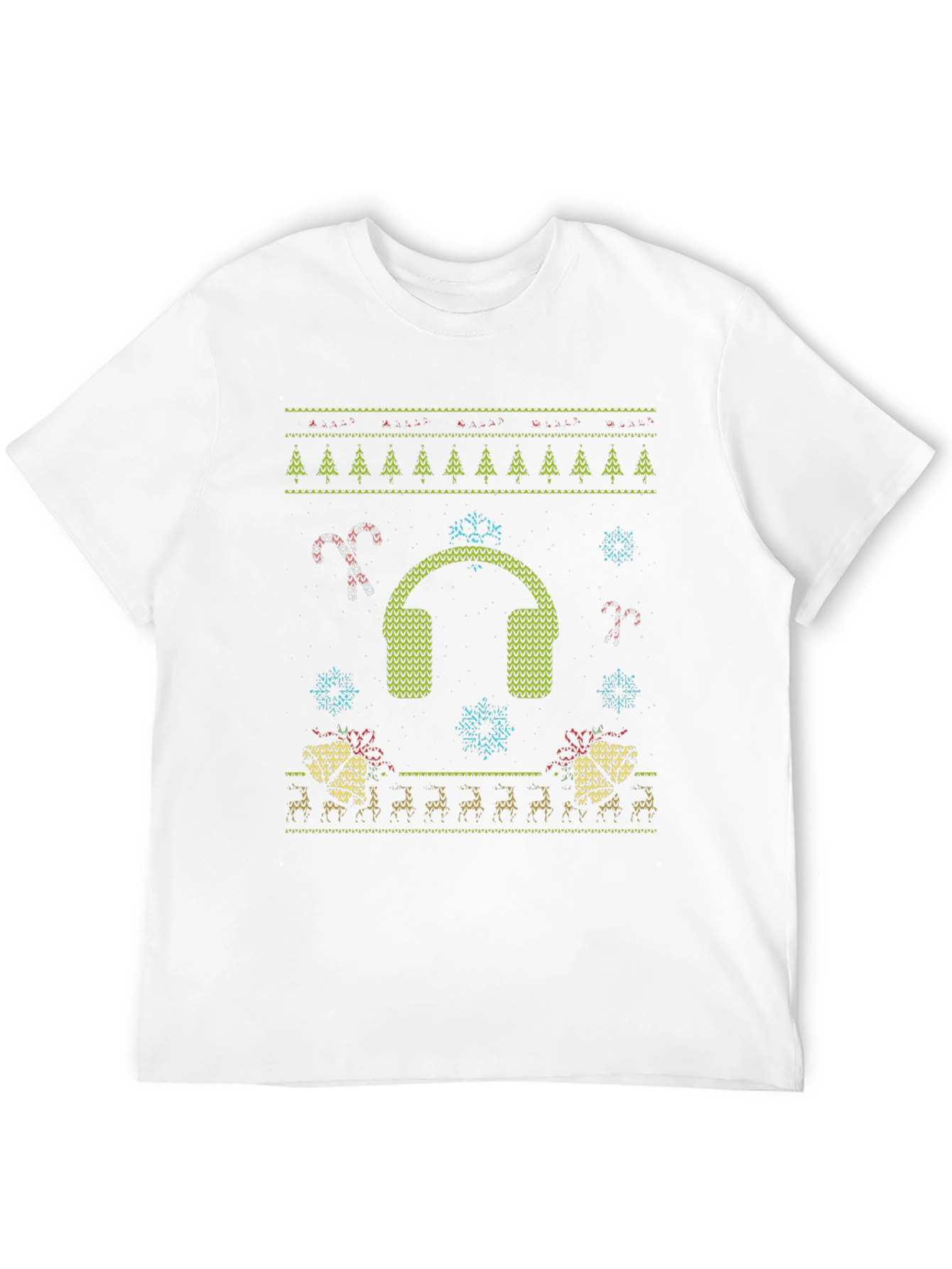 Ugly Christmas Sweater T-Shirt: Music Lover Holiday Tee