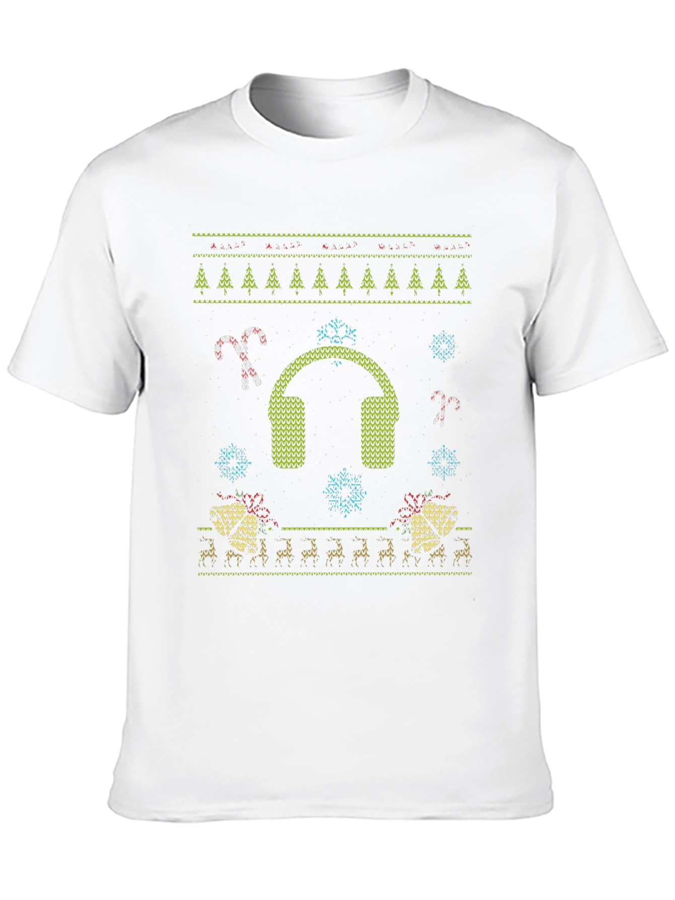 Ugly Christmas Sweater T-Shirt: Music Lover Holiday Tee