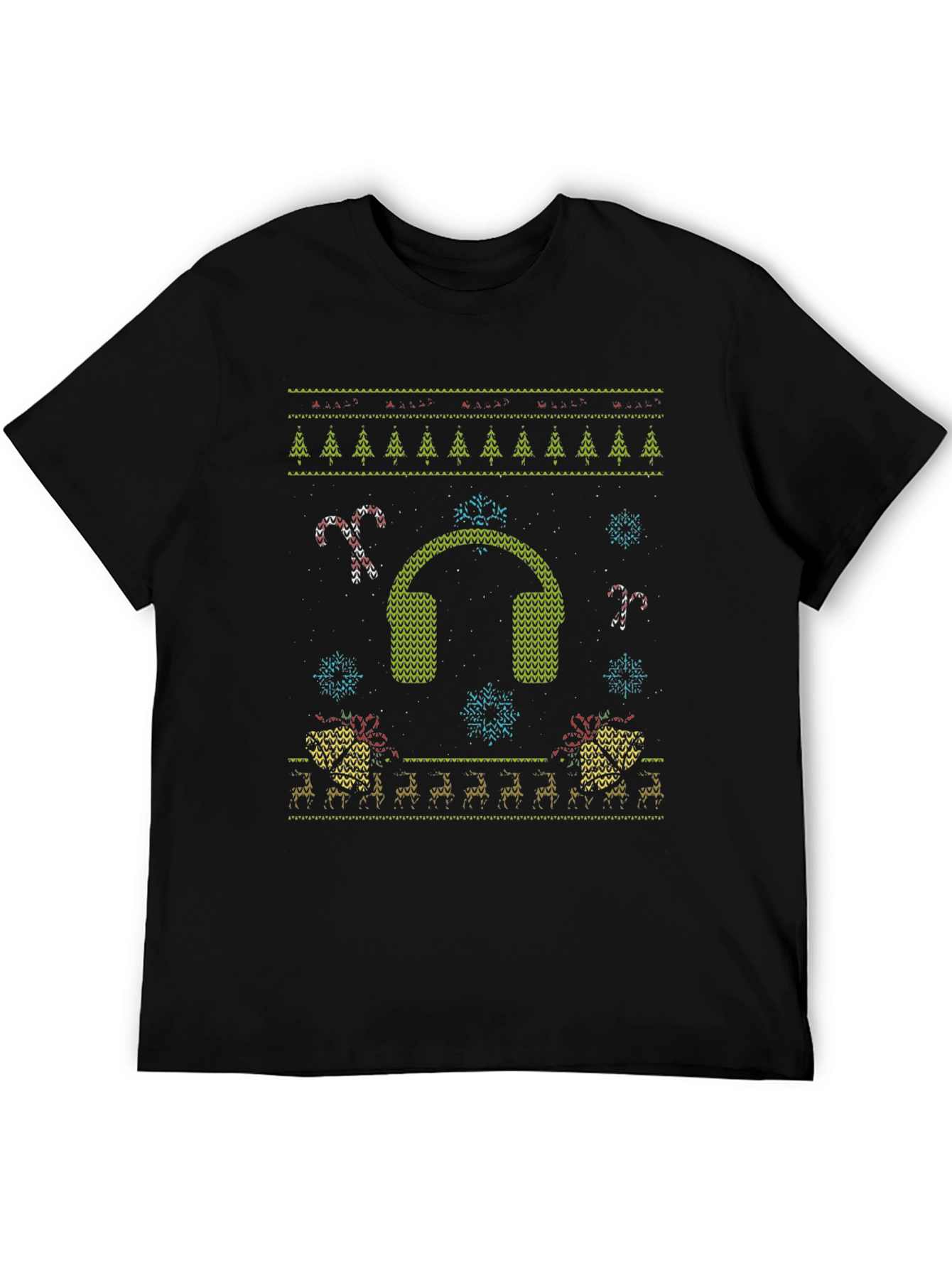 Ugly Christmas Sweater T-Shirt: Music Lover Holiday Tee
