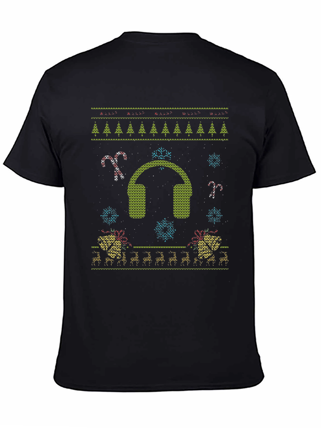 Ugly Christmas Sweater T-Shirt: Music Lover Holiday Tee