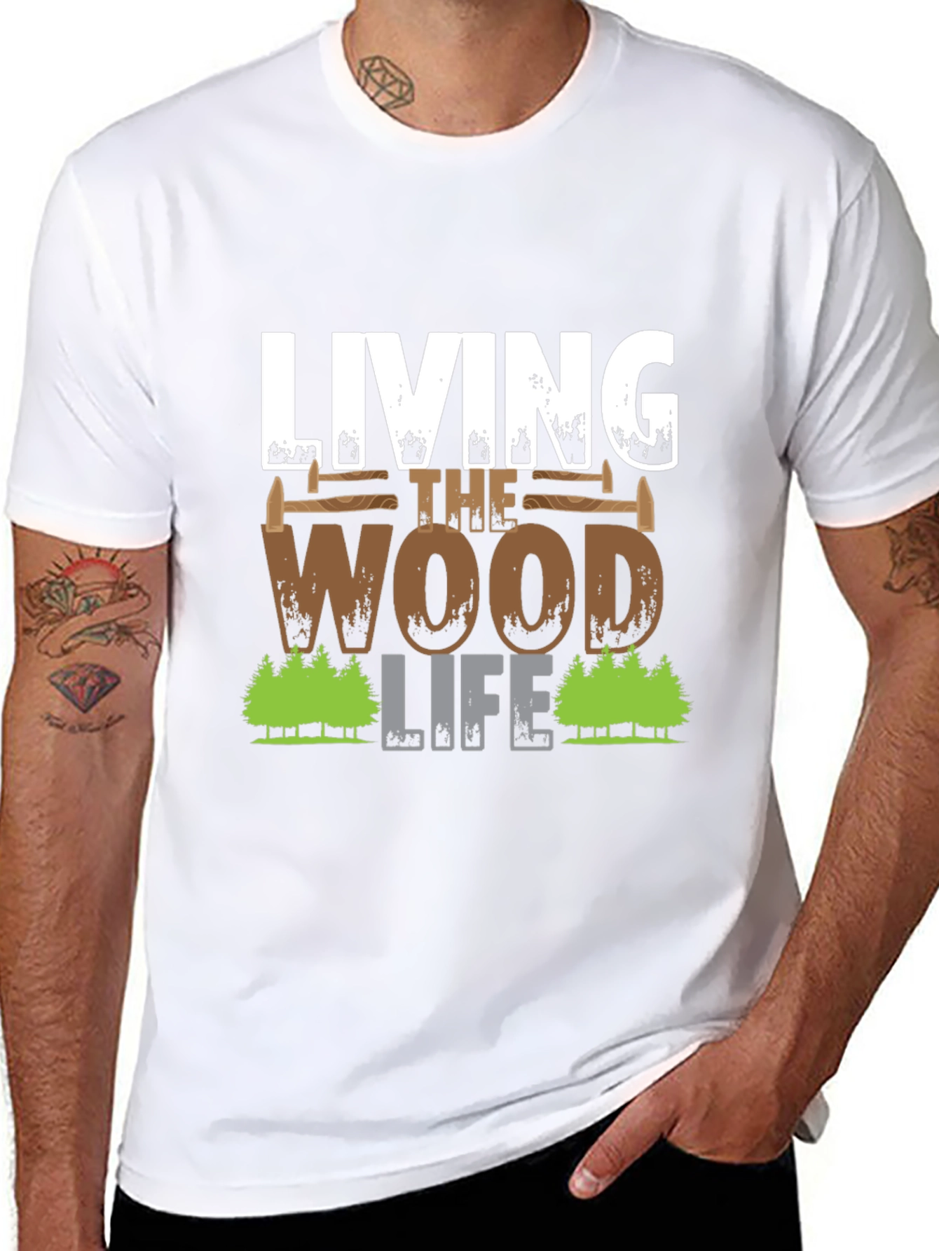 Living The Wood Life T-Shirt Carpenter Tee