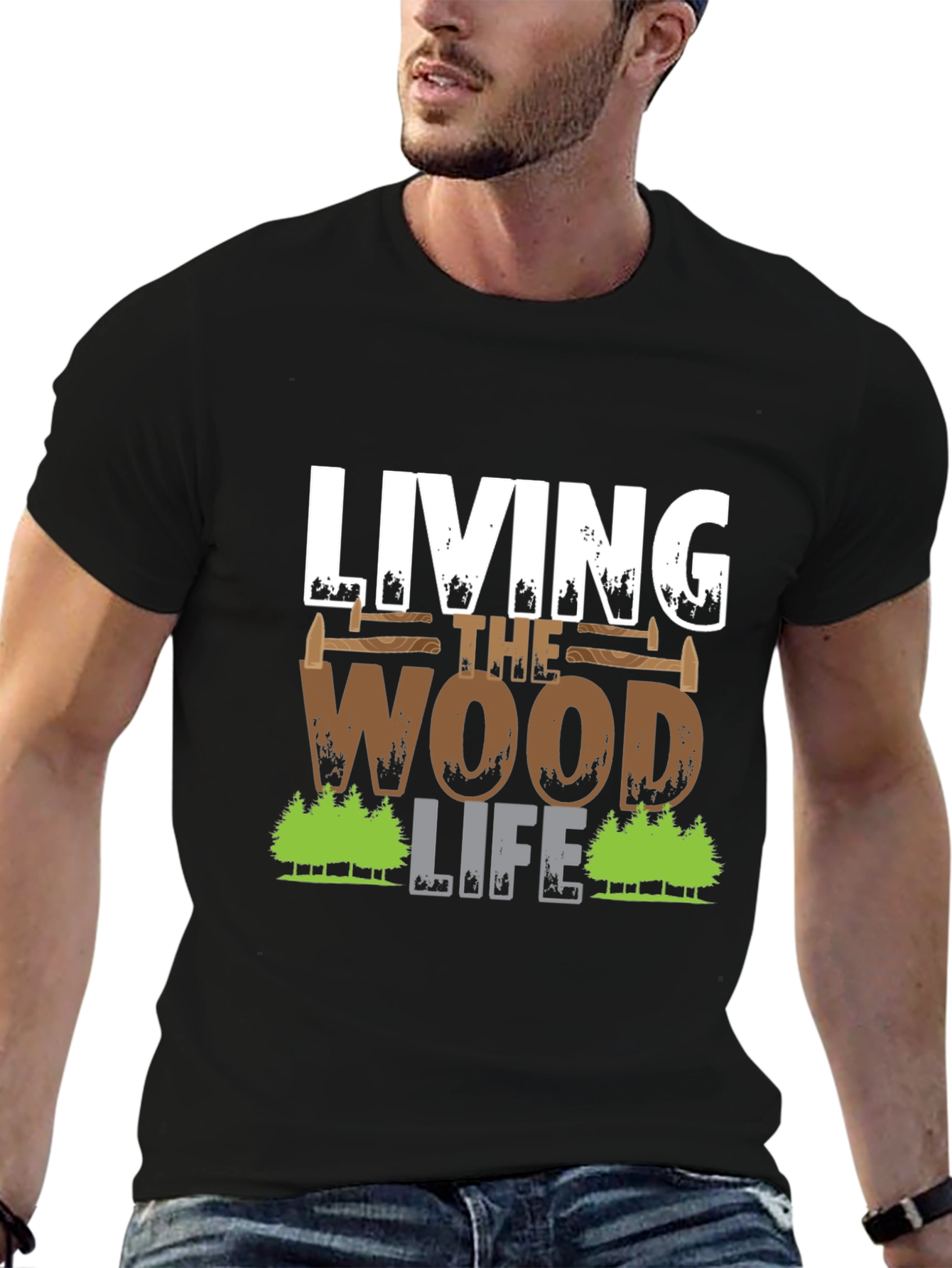 Living The Wood Life T-Shirt Carpenter Tee