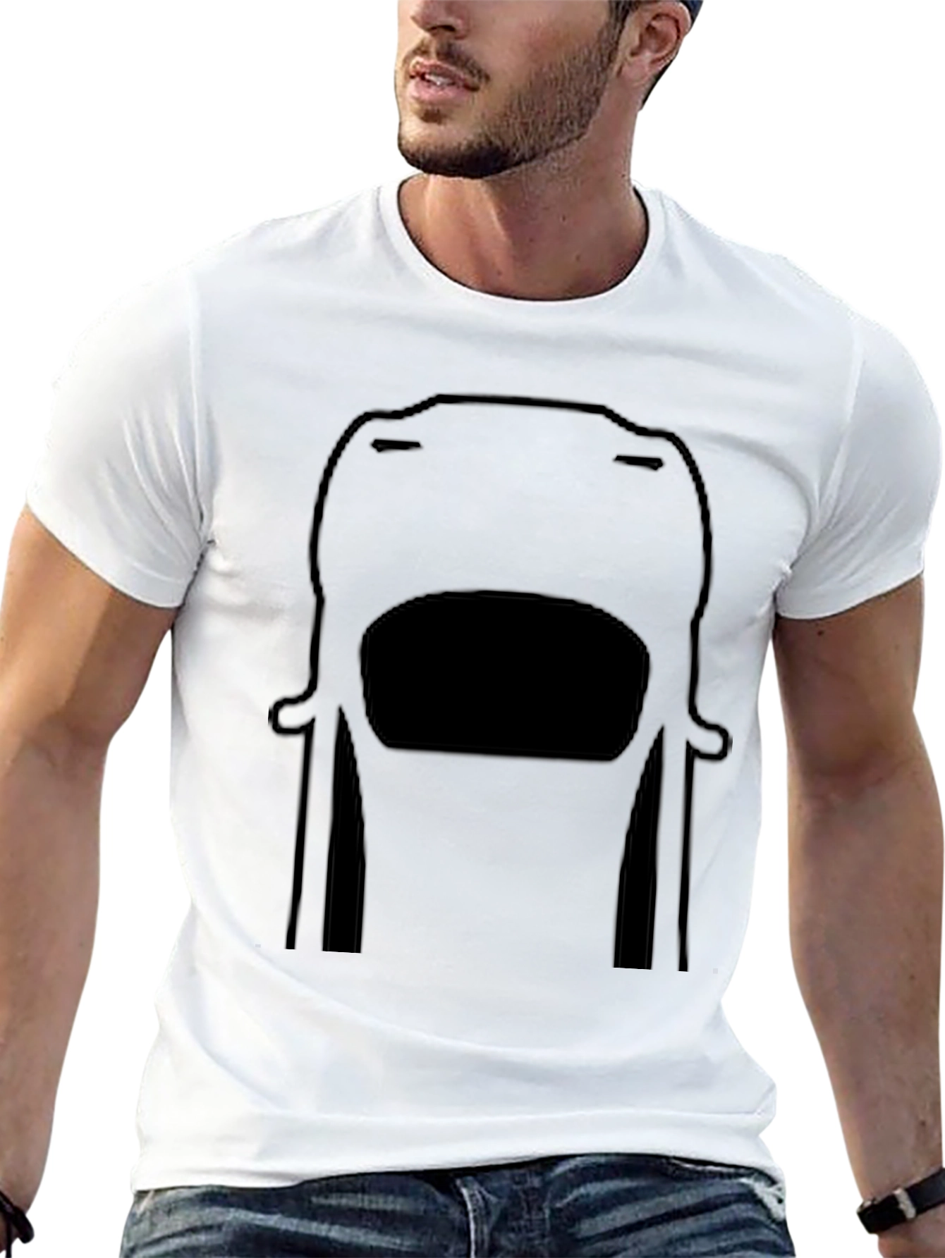 Minimalist Black Car Outline T-Shirt