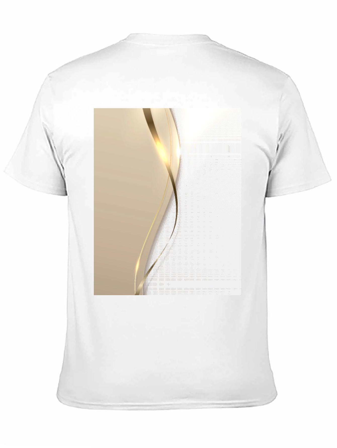 Elegant Black T-Shirt with Gold Wave Design