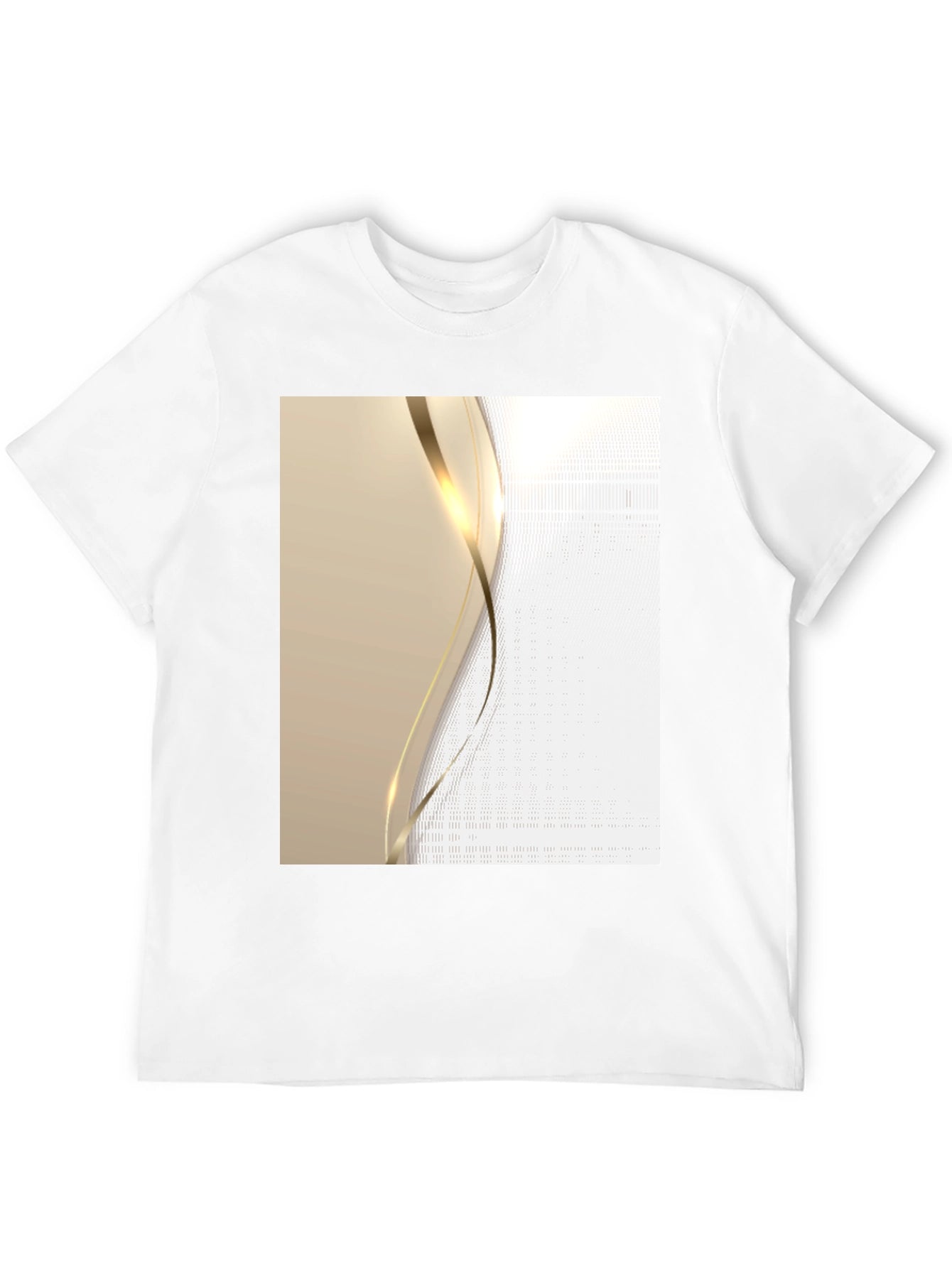 Elegant Black T-Shirt with Gold Wave Design