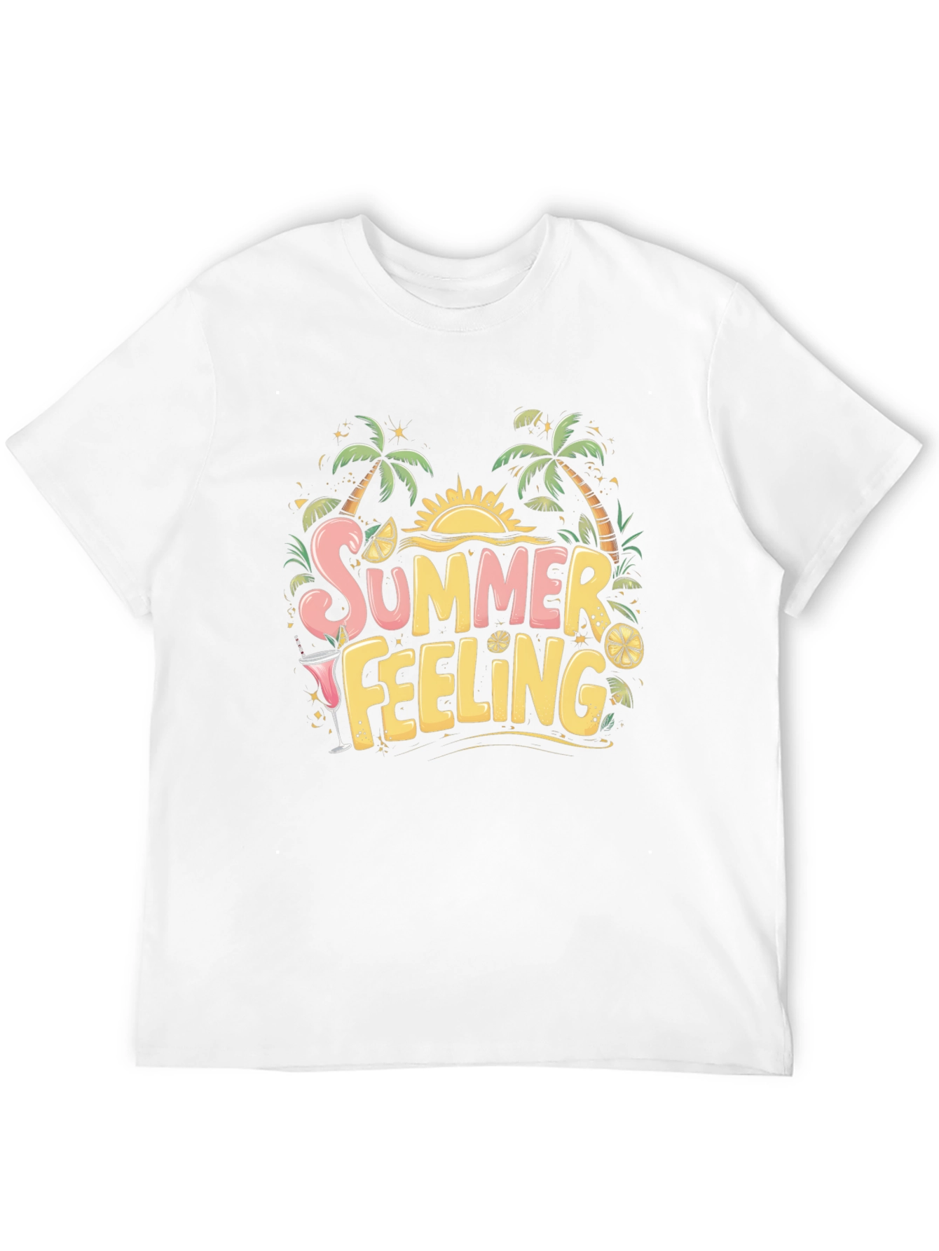 Summer Feeling Black Graphic Tee
