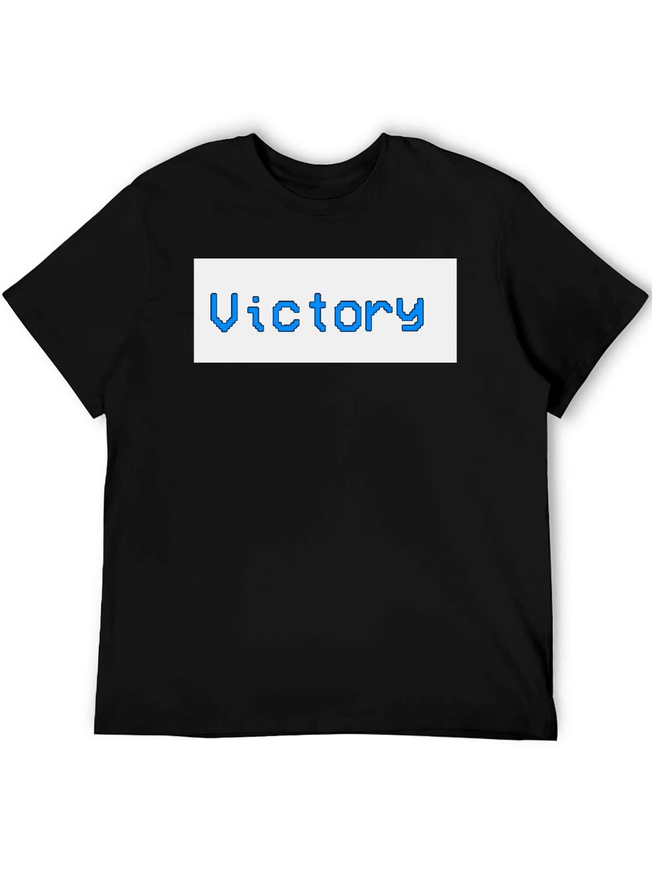 Victory Pixel Art Black T-Shirt