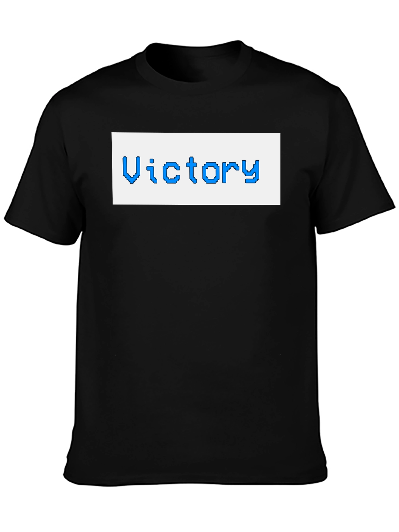 Victory Pixel Art Black T-Shirt