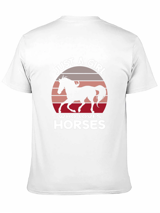 Just A Girl Who Loves Horses Black T-Shirt