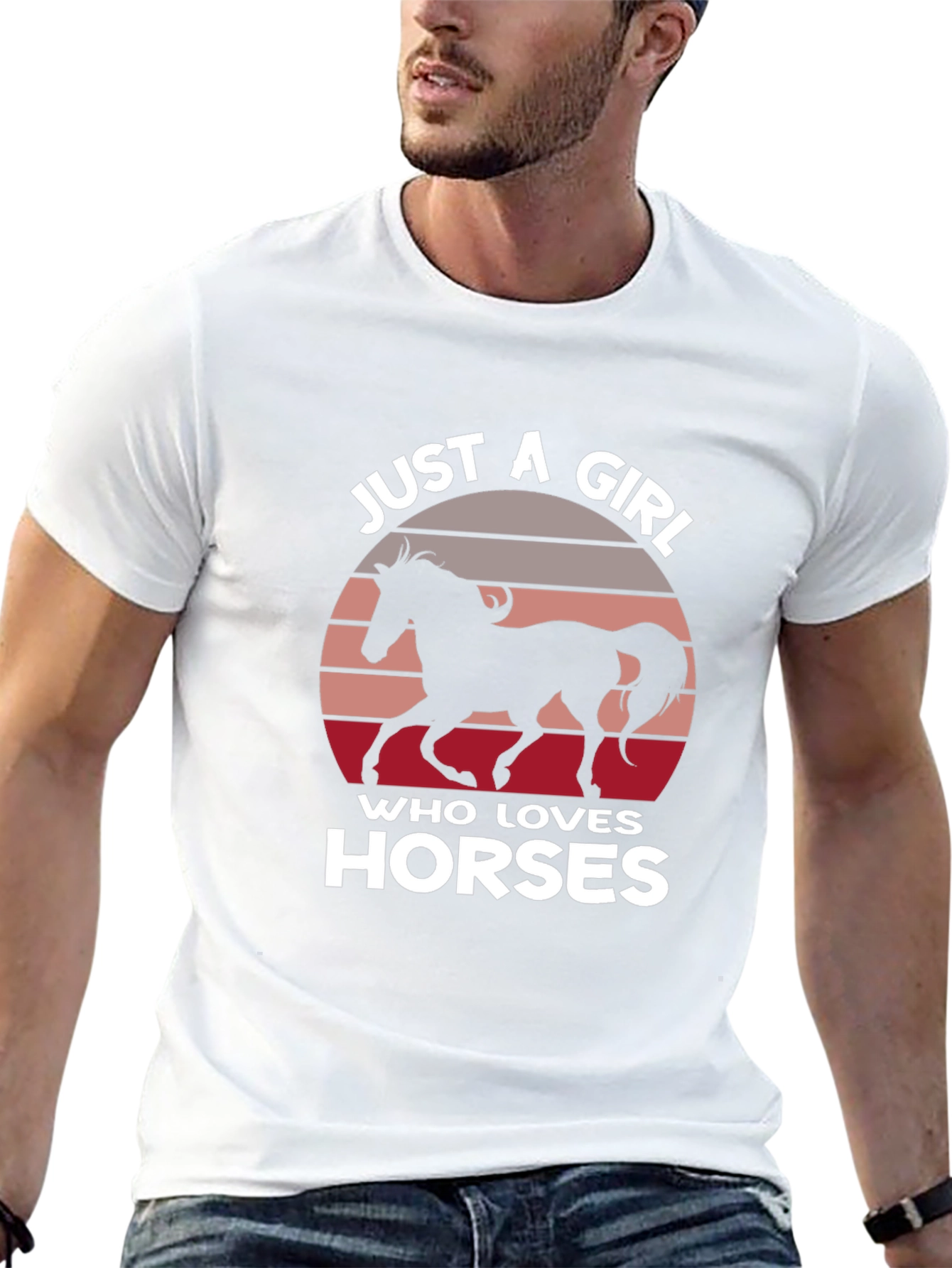 Just A Girl Who Loves Horses Black T-Shirt