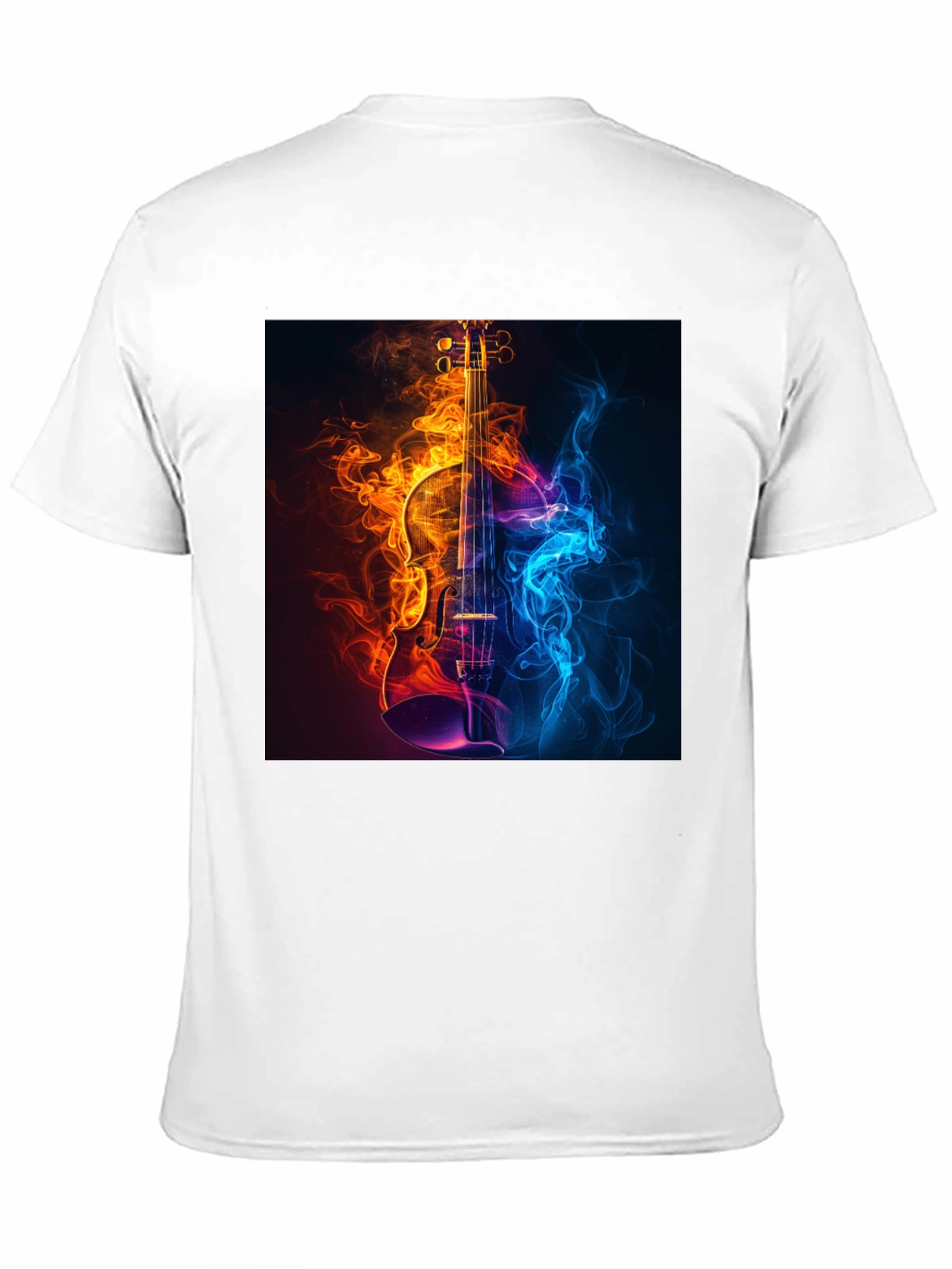 Fiery Violin Graphic Tee - Music Lovers T-Shirt