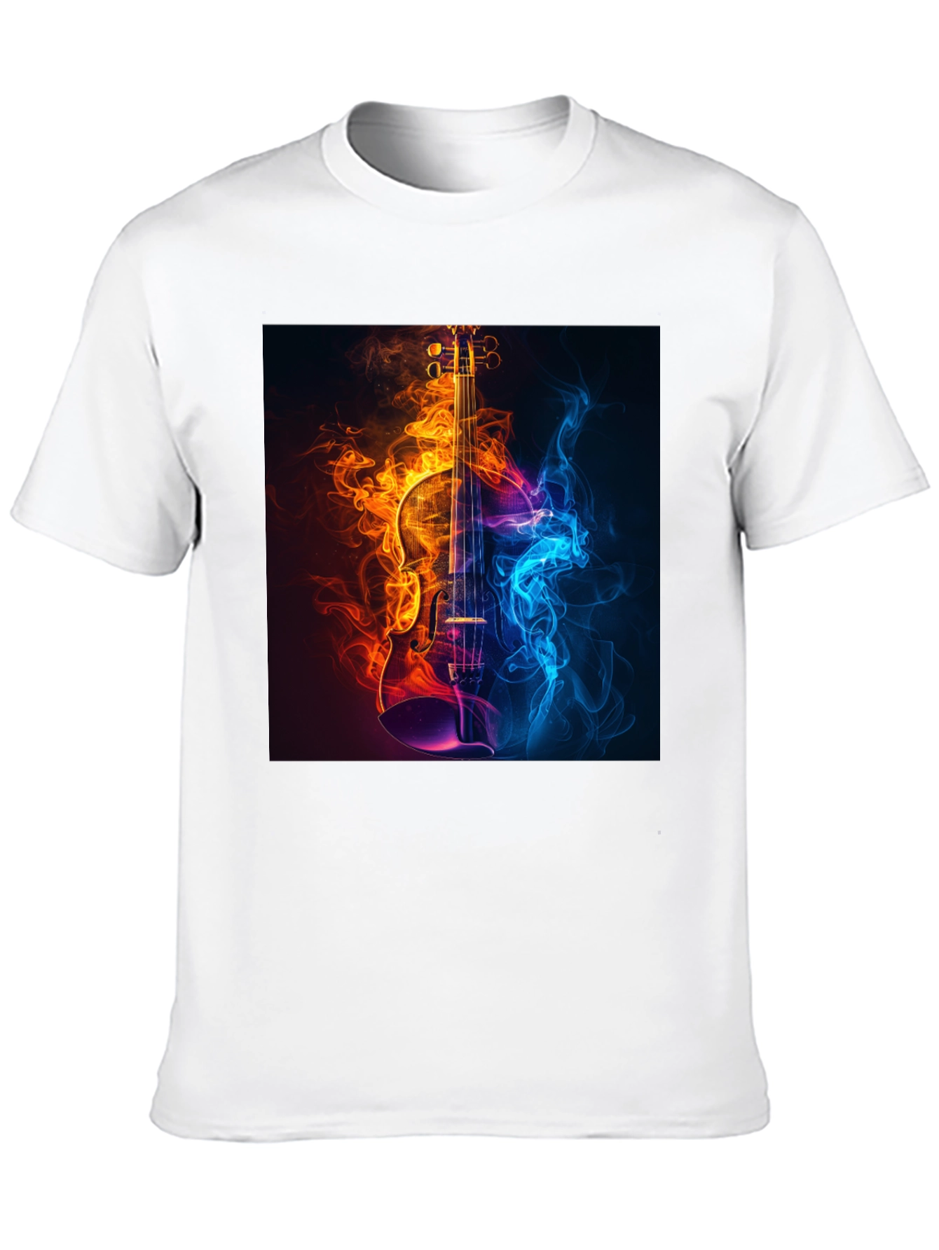 Fiery Violin Graphic Tee - Music Lovers T-Shirt