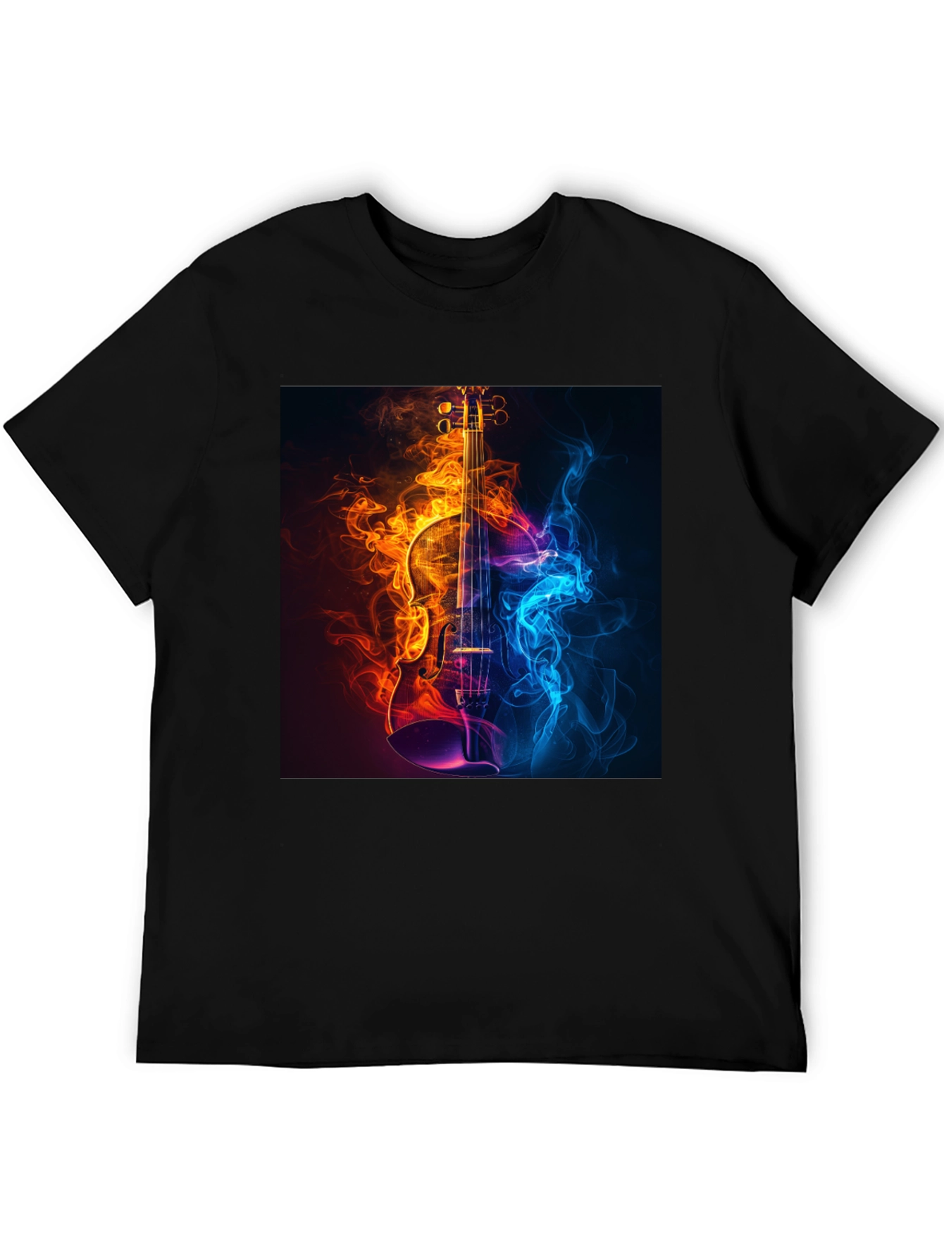 Fiery Violin Graphic Tee - Music Lovers T-Shirt