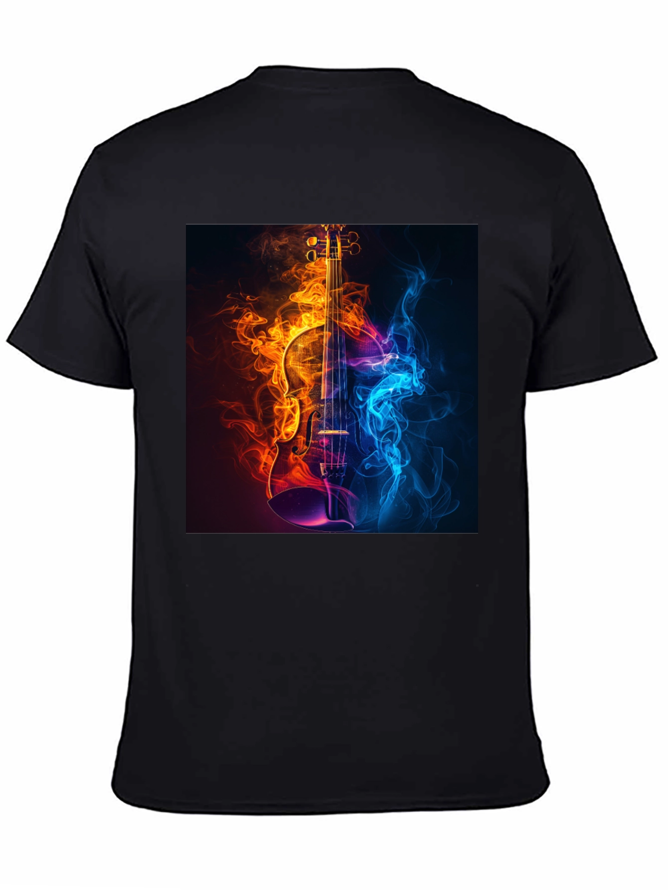 Fiery Violin Graphic Tee - Music Lovers T-Shirt