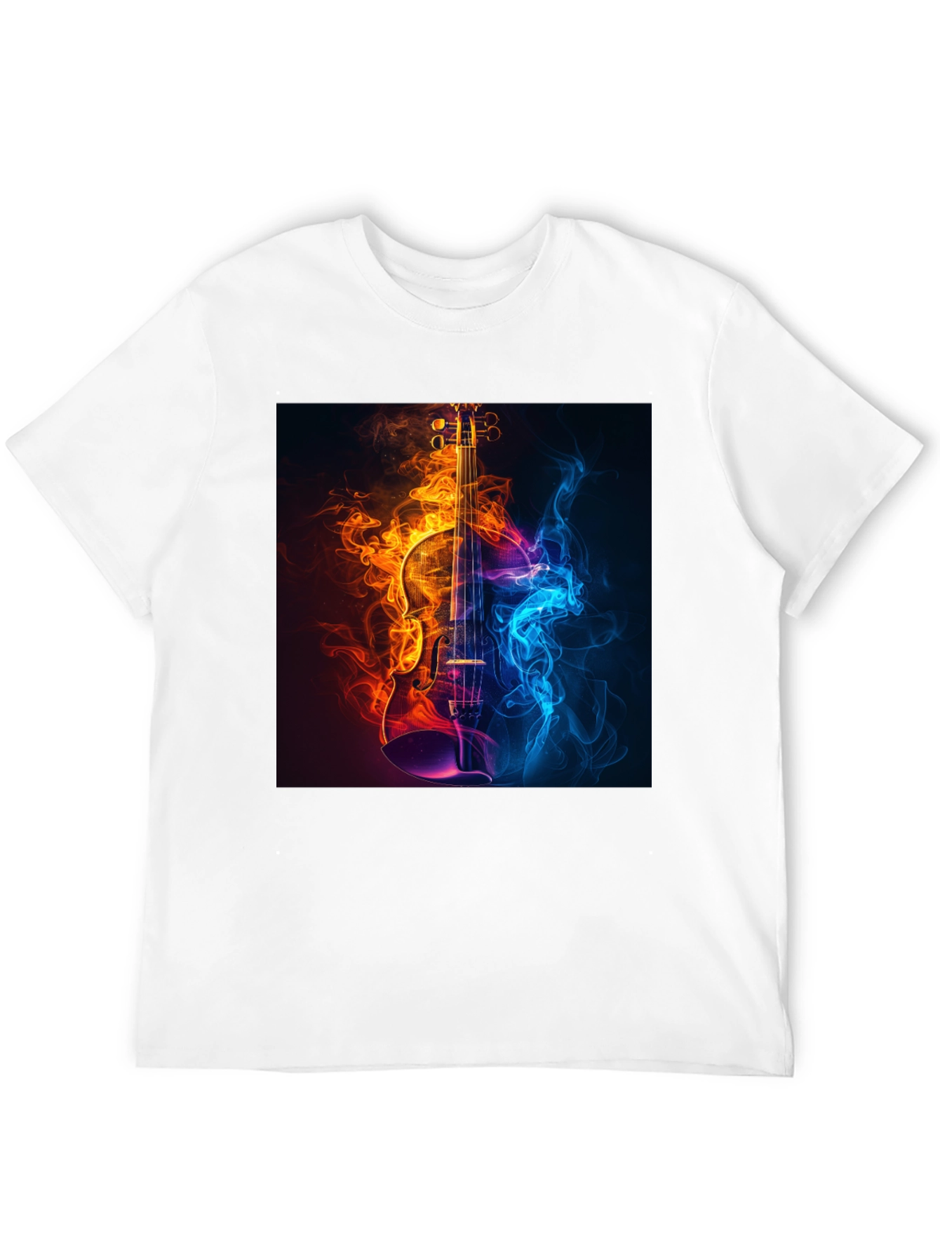 Fiery Violin Graphic Tee - Music Lovers T-Shirt