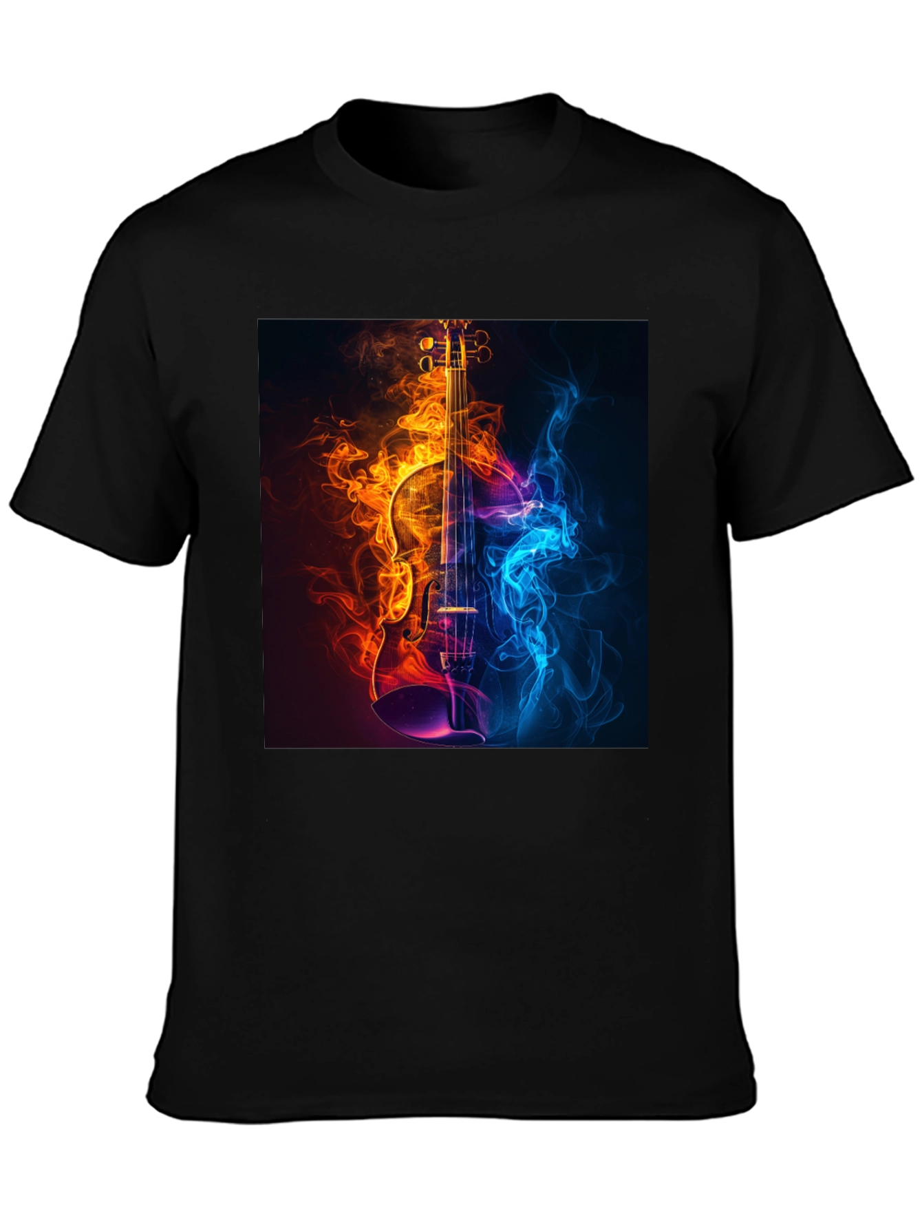 Fiery Violin Graphic Tee - Music Lovers T-Shirt