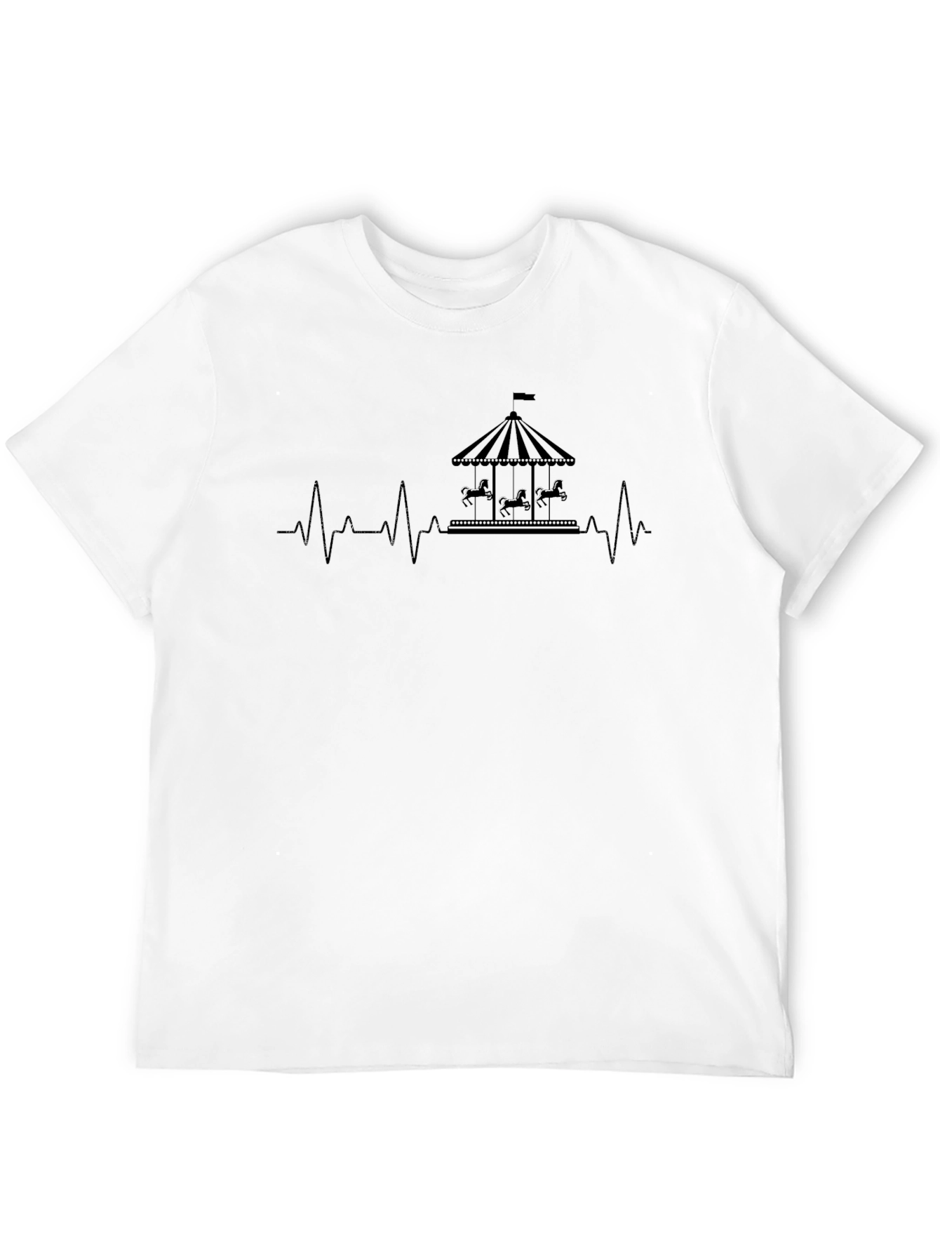 Carousel Heartbeat T-Shirt - Classic Black Cotton Tee