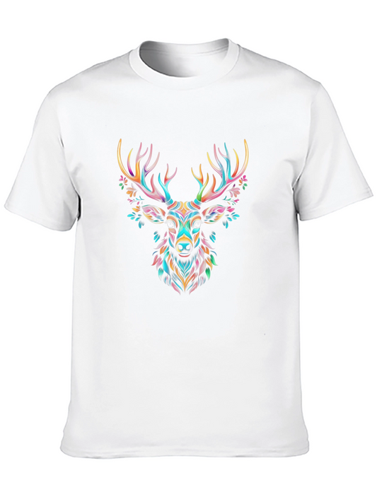 Colorful Deer Graphic Print Tee
