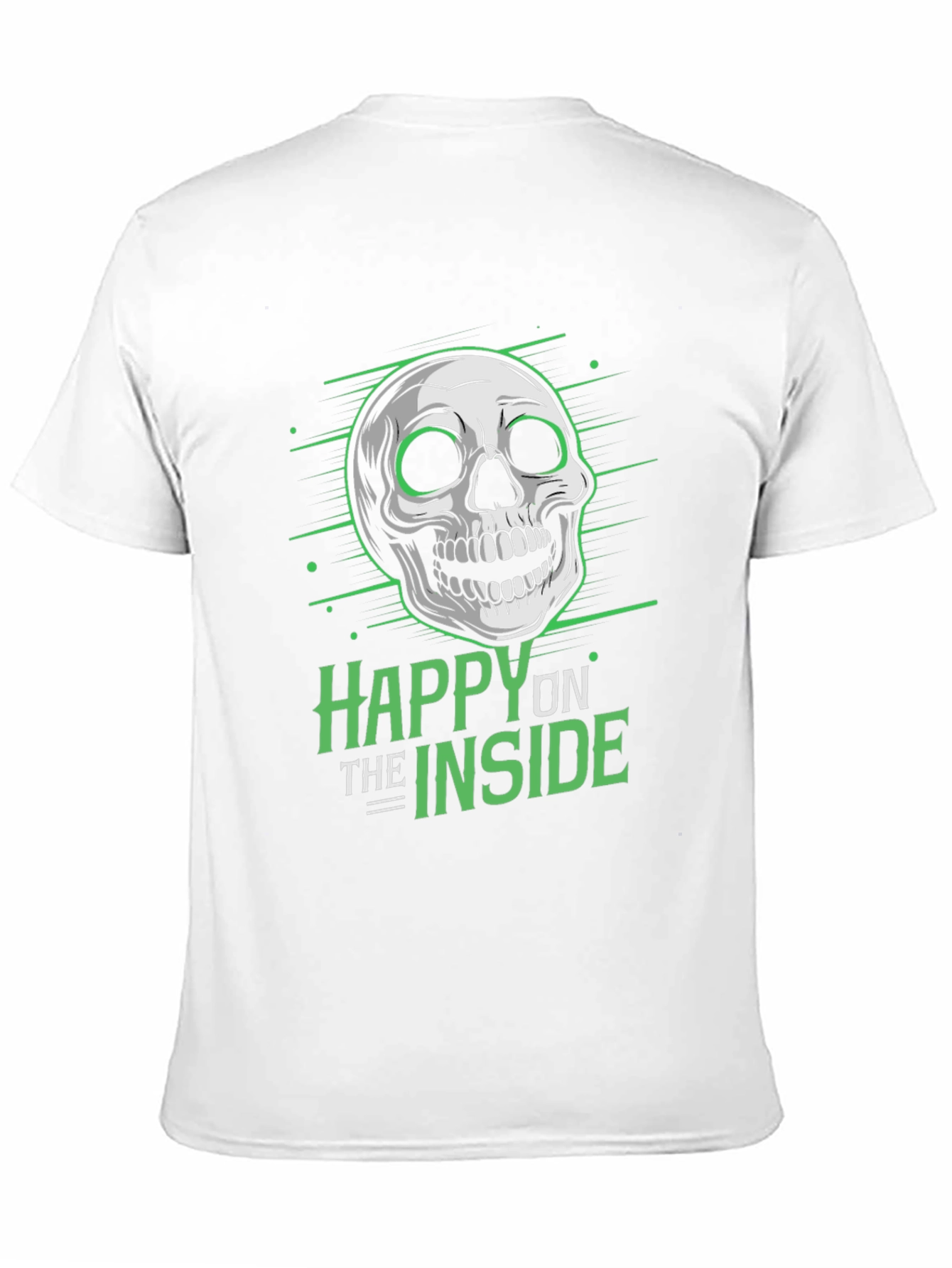 Happy Inside Skull Graphic Tee - Black