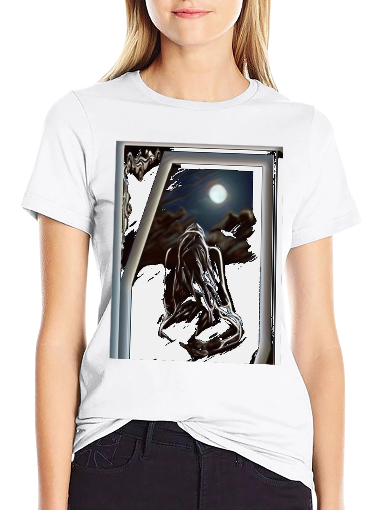 Moonlit Dream T-Shirt - Black Graphic Tee