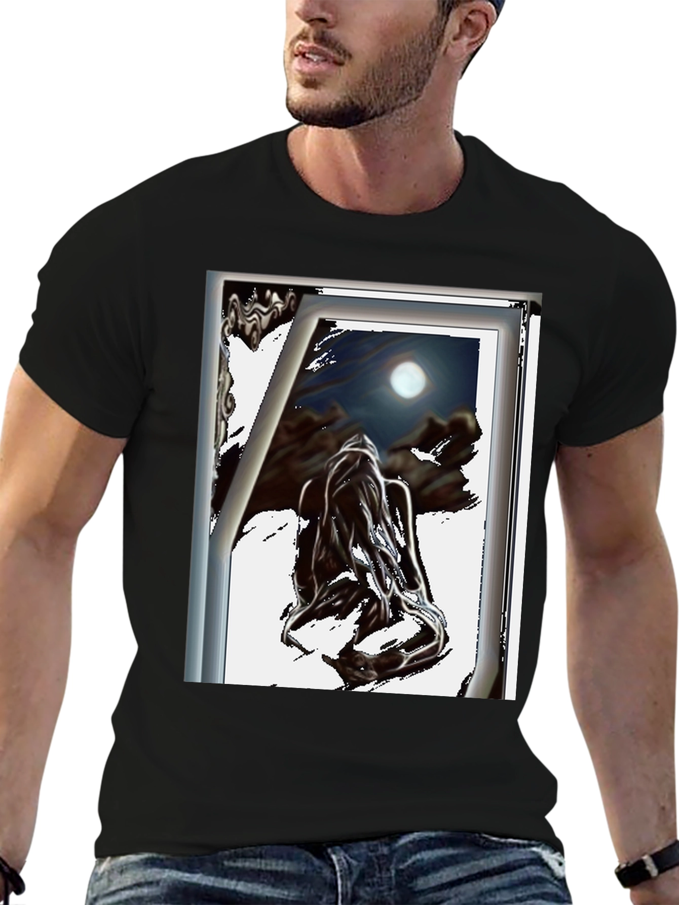 Moonlit Dream T-Shirt - Black Graphic Tee