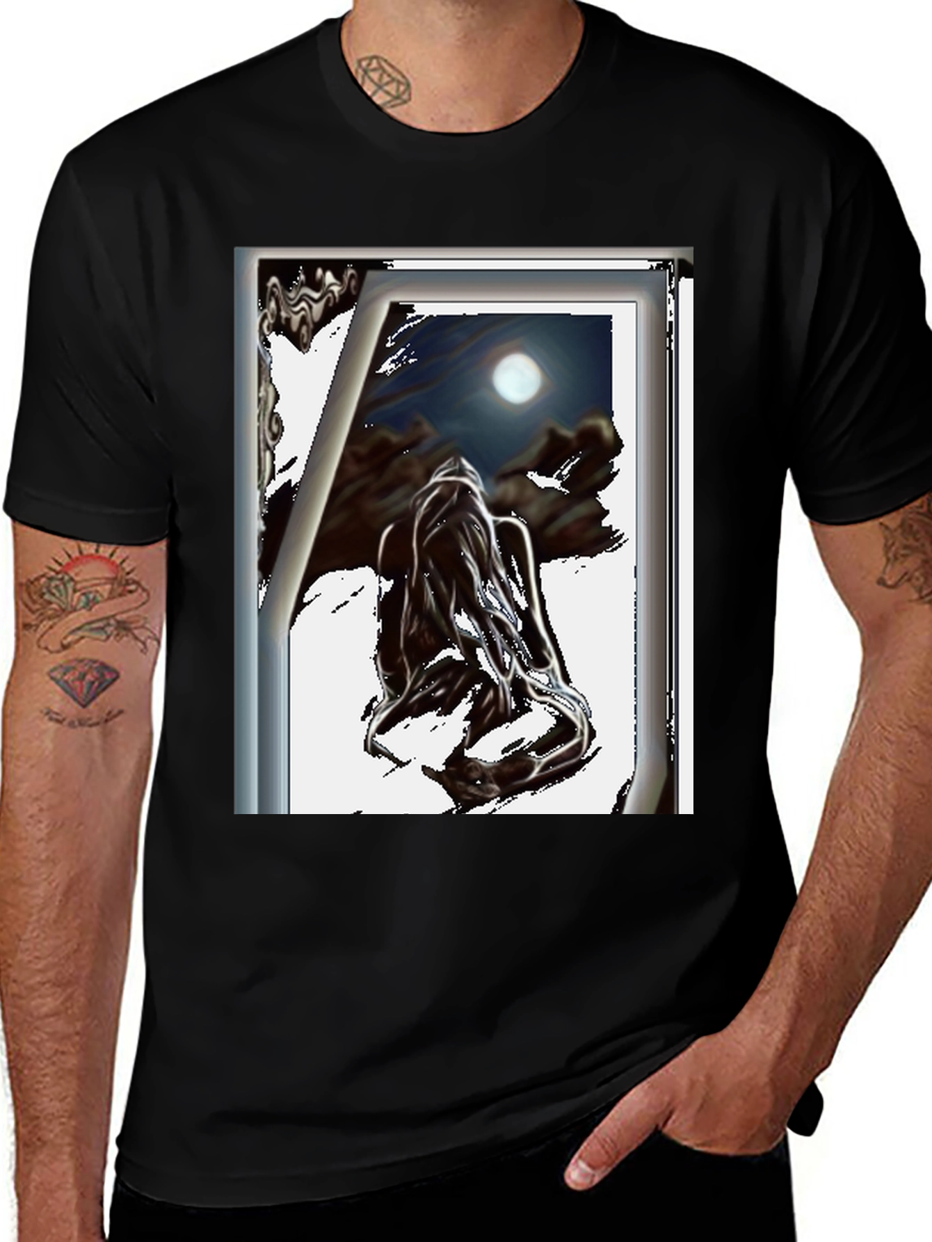 Moonlit Dream T-Shirt - Black Graphic Tee