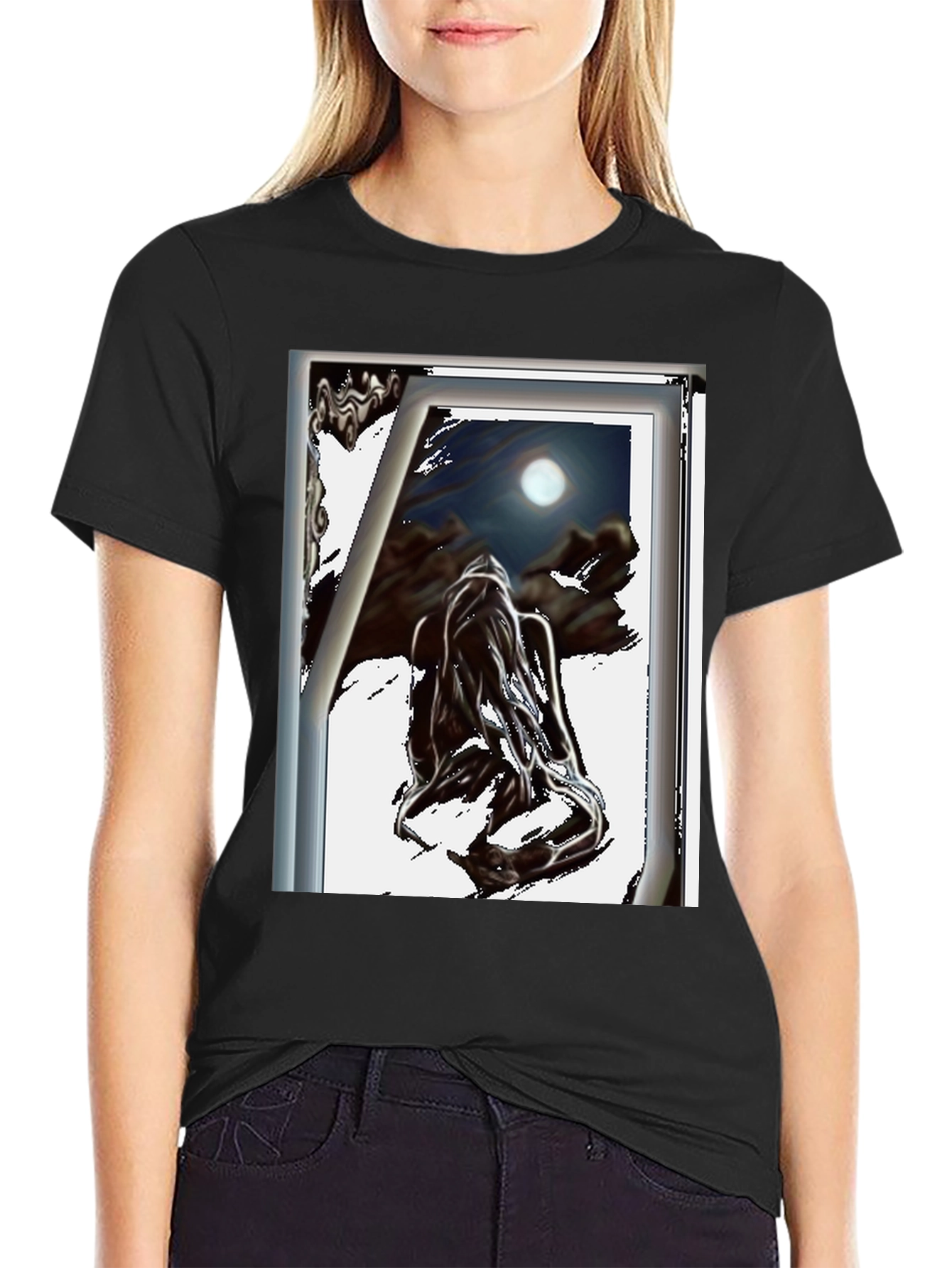 Moonlit Dream T-Shirt - Black Graphic Tee
