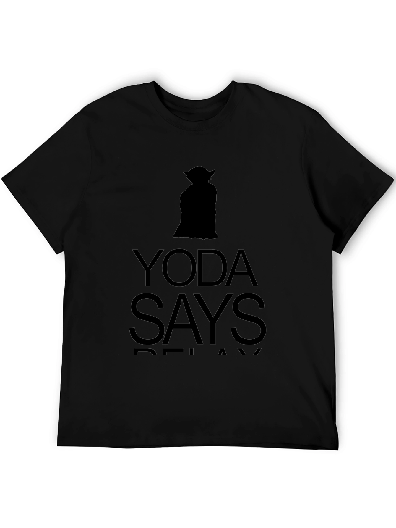 Yoda Says Relax Black Graphic T-Shirt