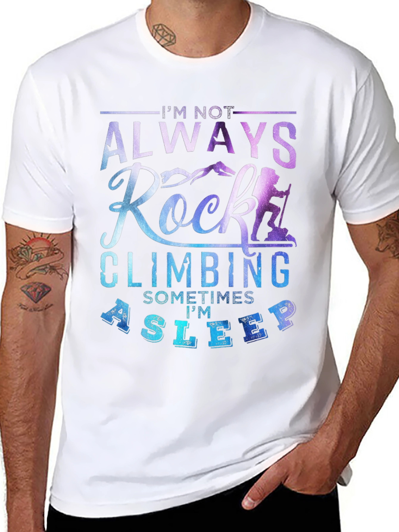 Rock Climbing T-Shirt - Always Climbing Sometimes Asleep