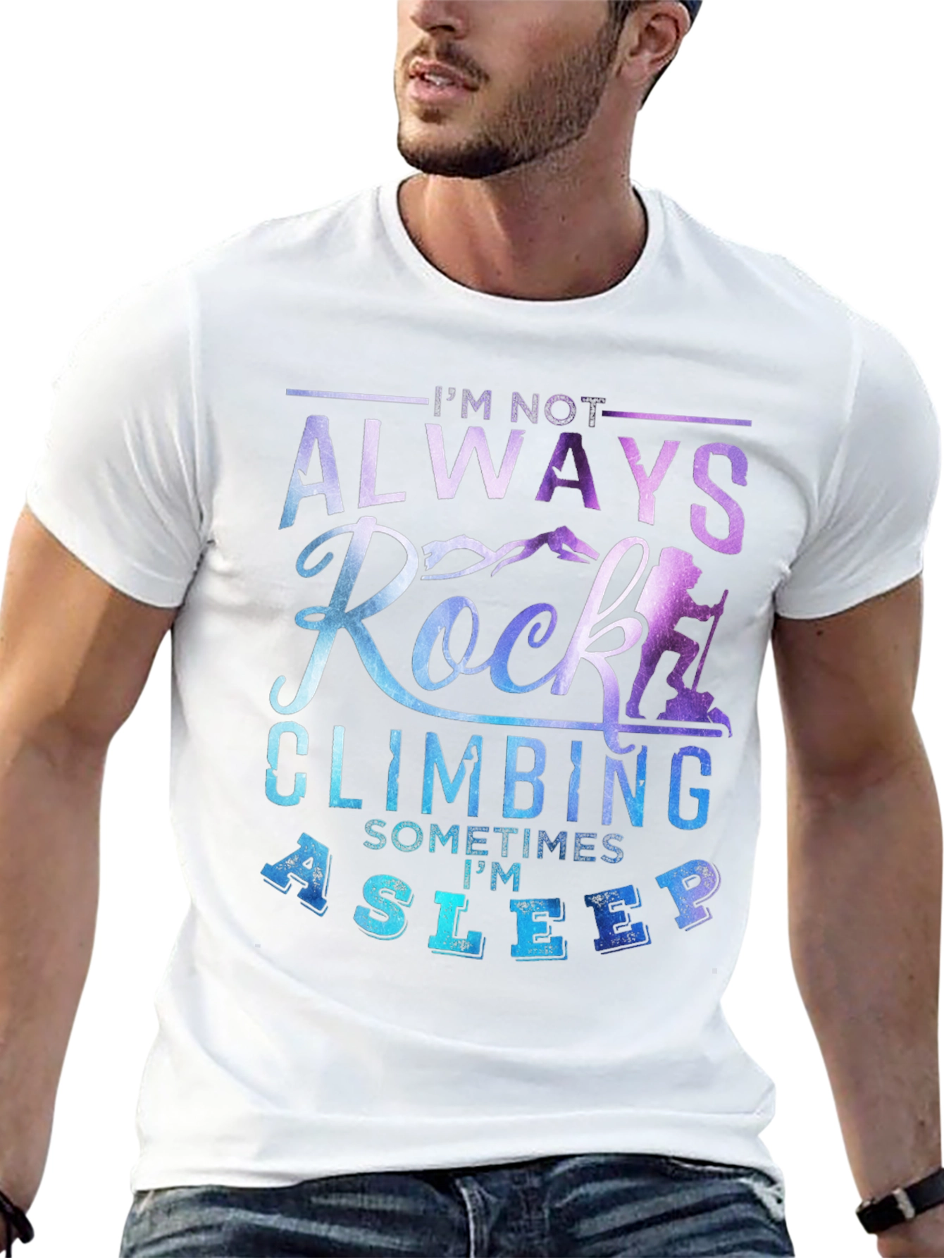 Rock Climbing T-Shirt - Always Climbing Sometimes Asleep