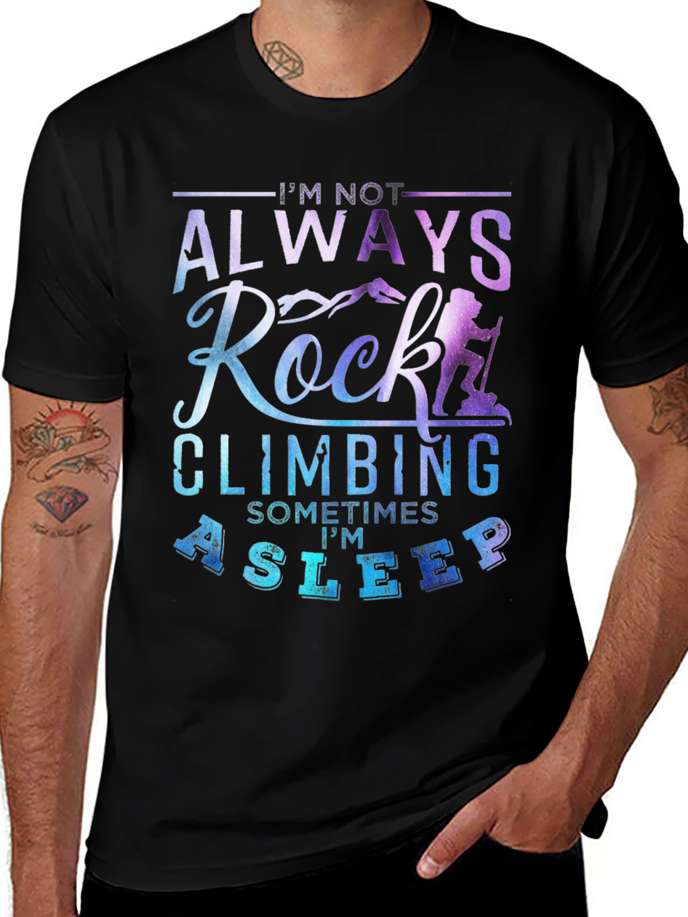 Rock Climbing T-Shirt - Always Climbing Sometimes Asleep