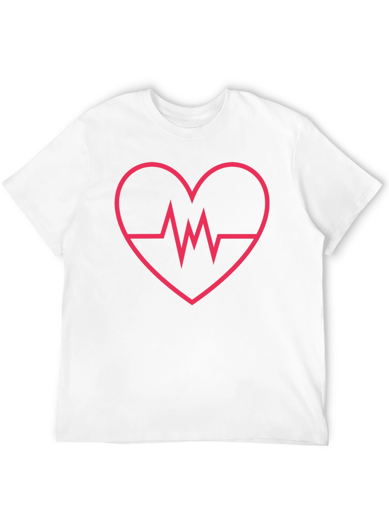 Heartbeat Heart Design Black T-Shirt