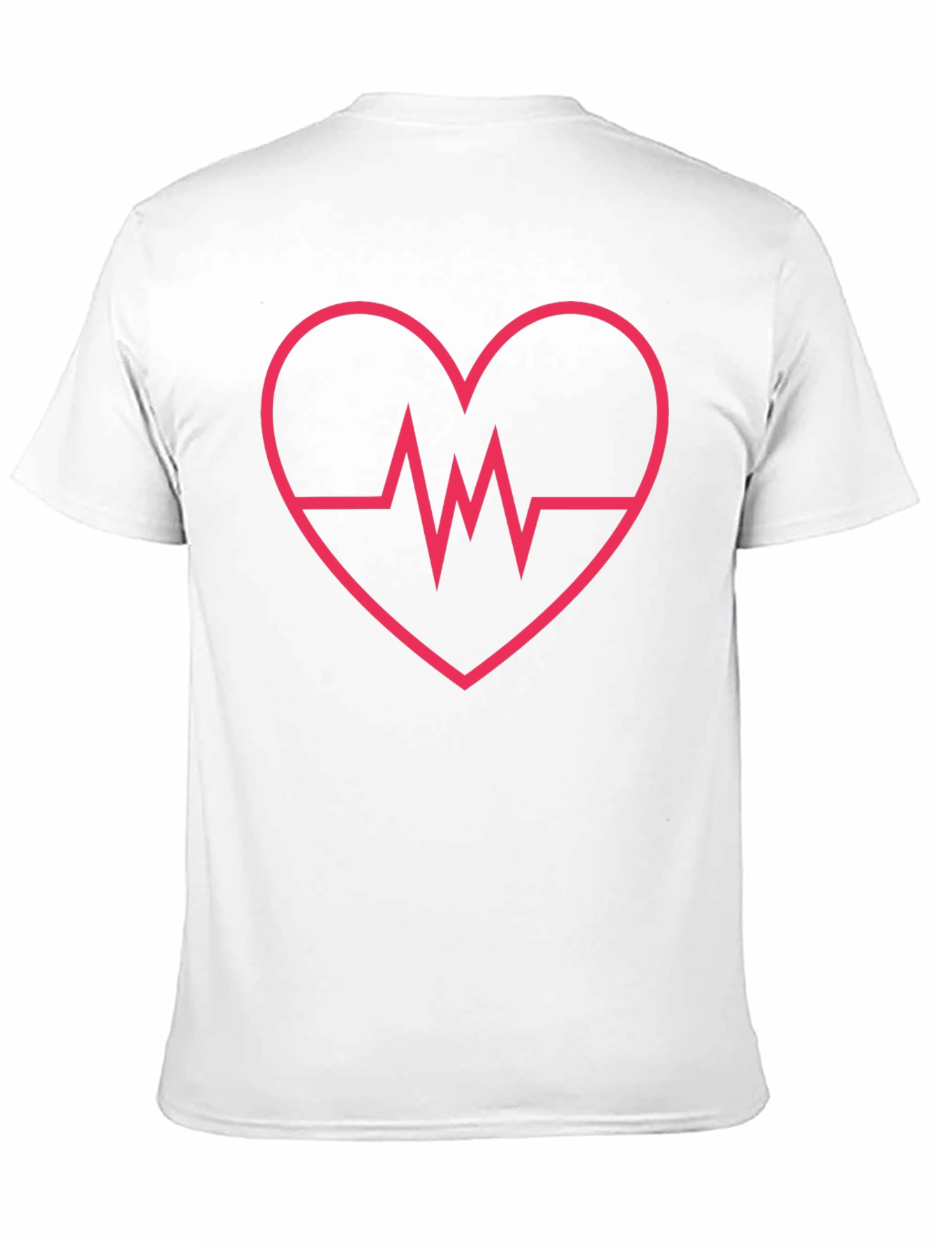 Heartbeat Heart Design Black T-Shirt