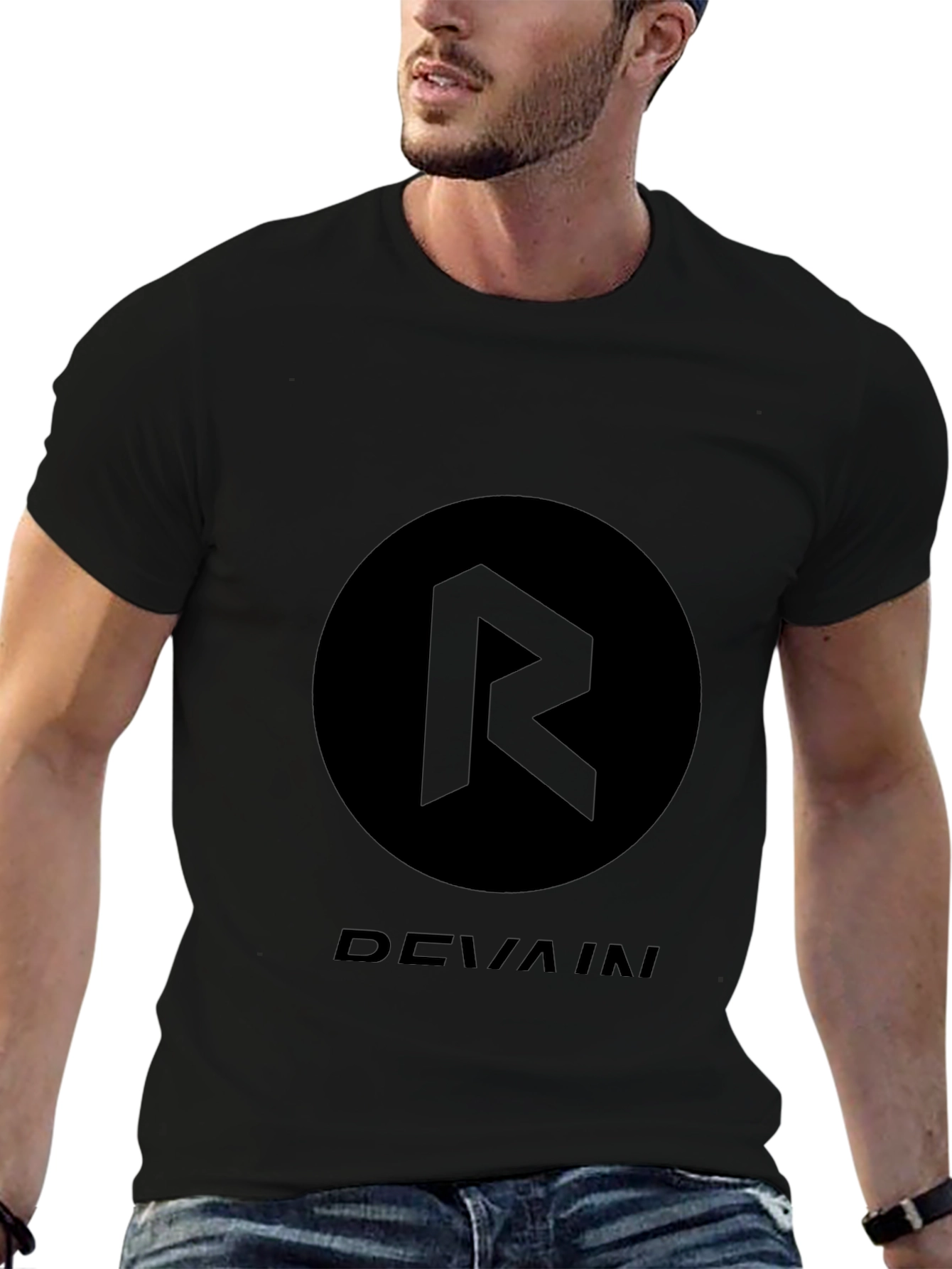 Black Devain Graphic Print T-Shirt
