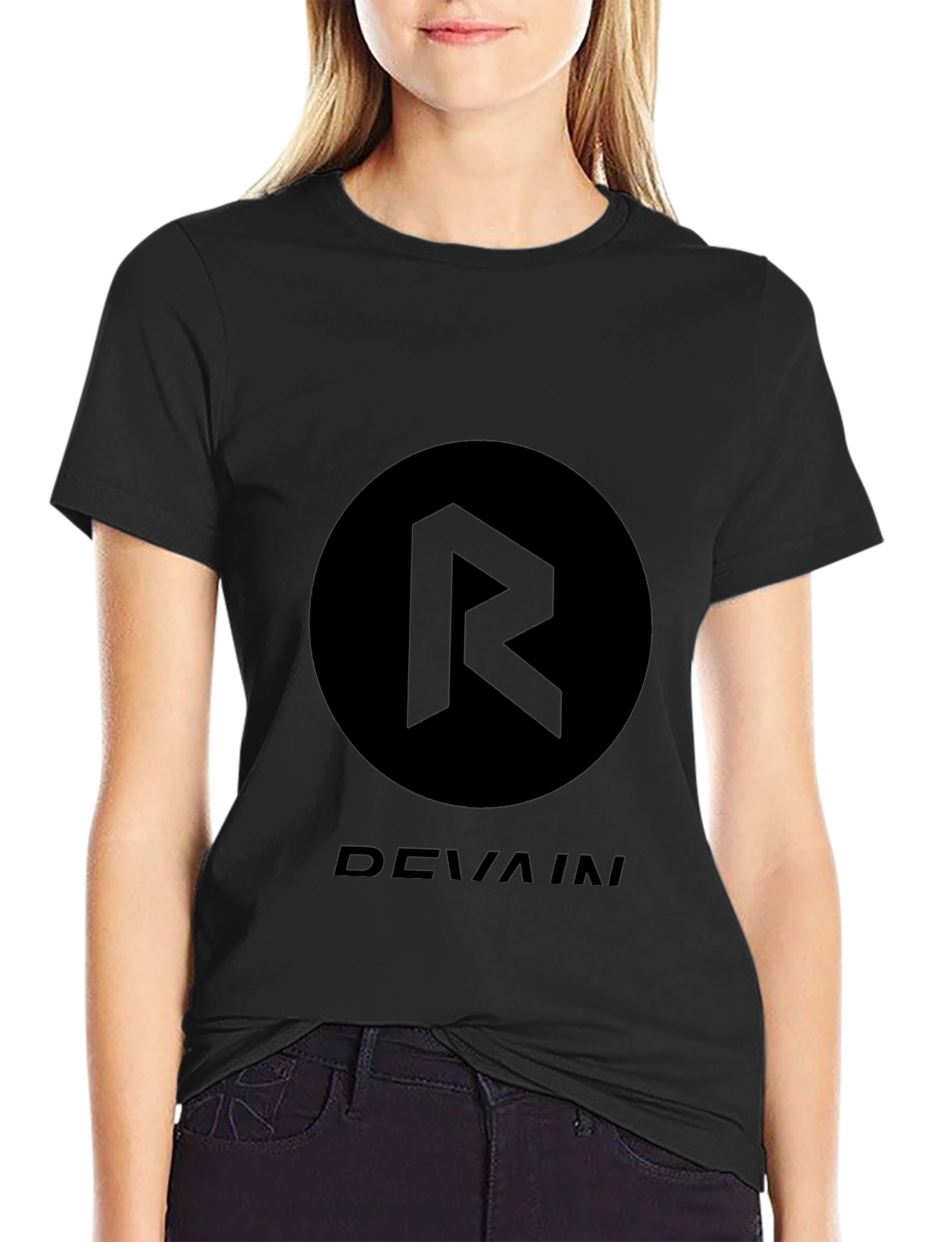 Black Devain Graphic Print T-Shirt