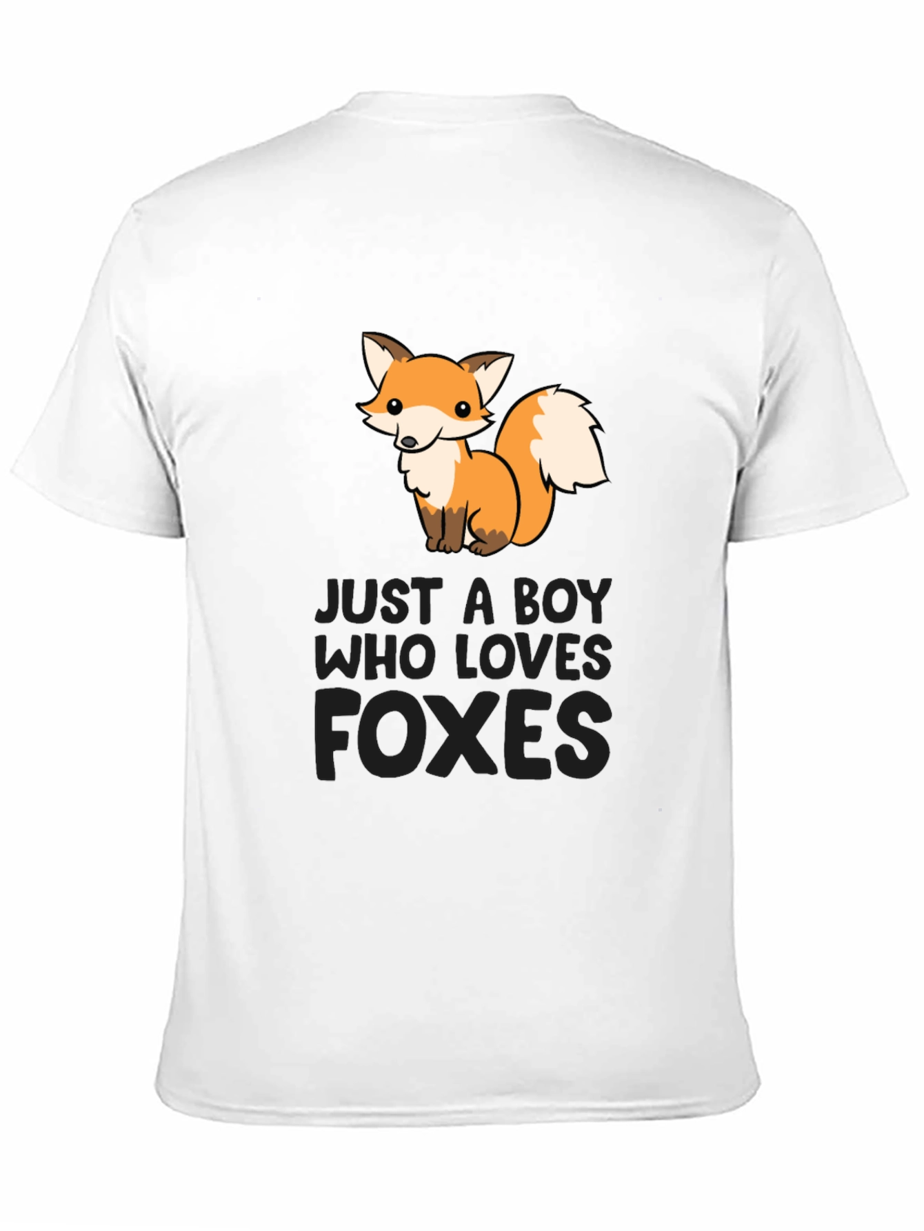 Boy Who Loves Foxes Black T-Shirt