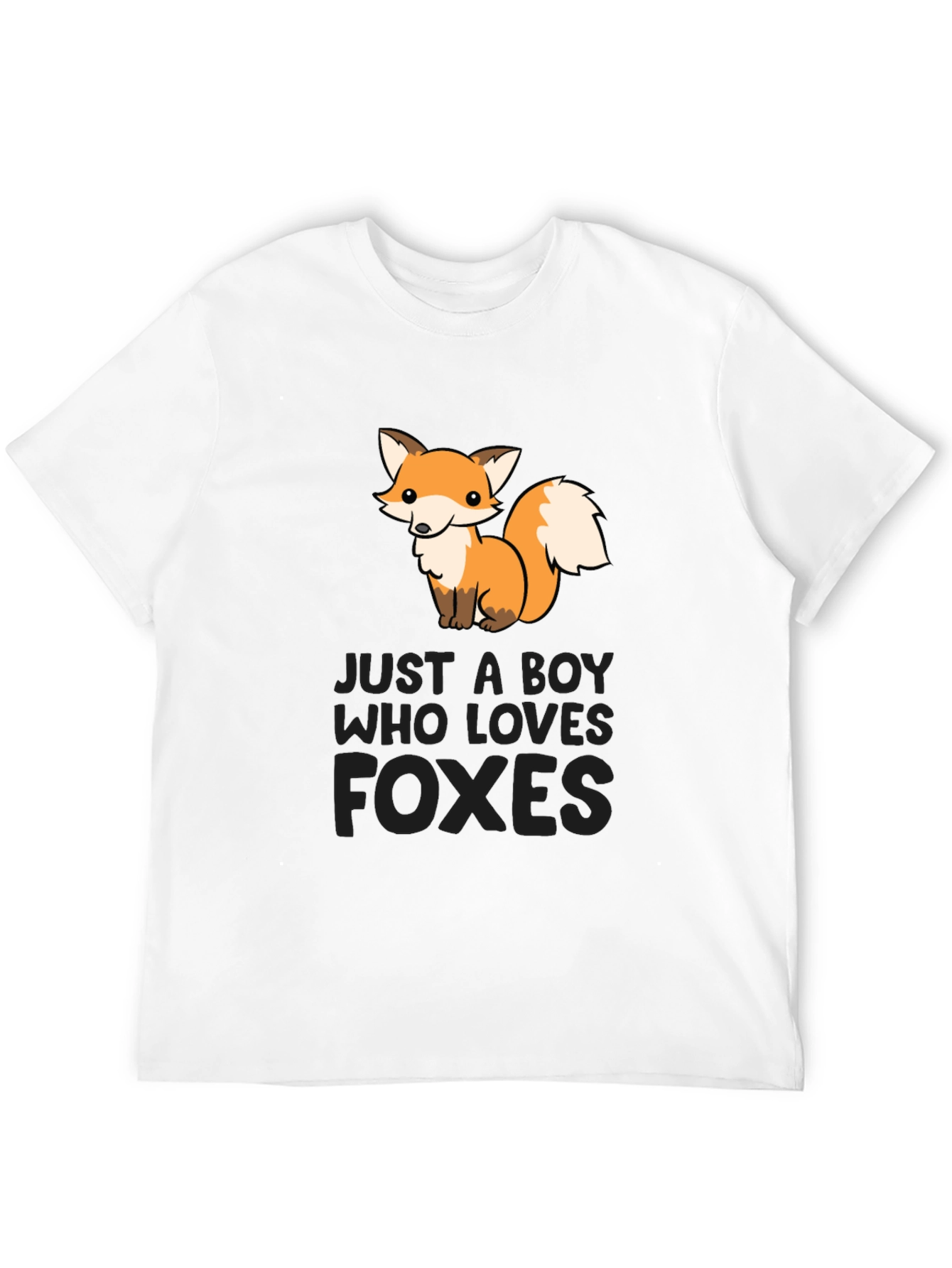 Boy Who Loves Foxes Black T-Shirt