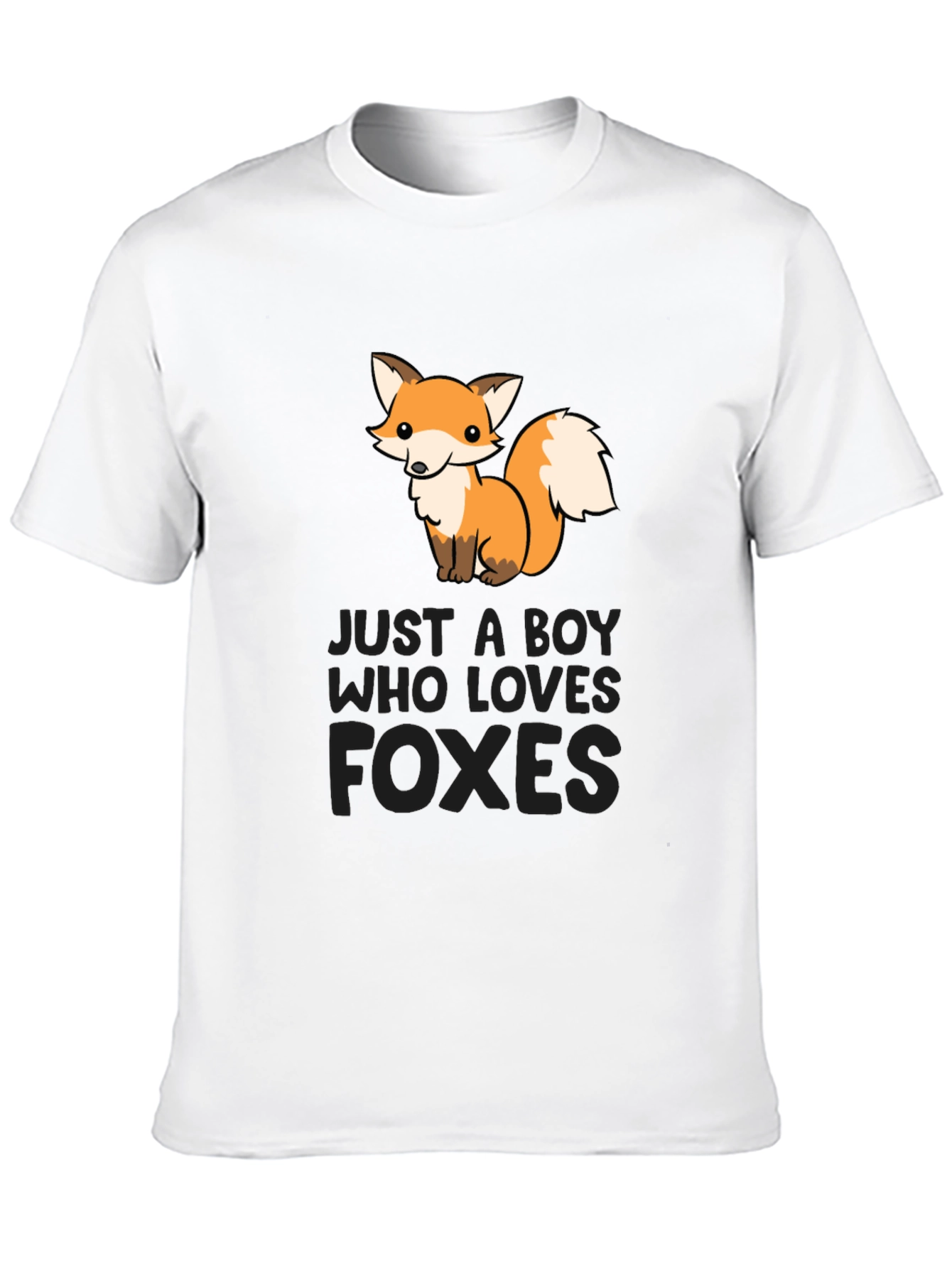 Boy Who Loves Foxes Black T-Shirt