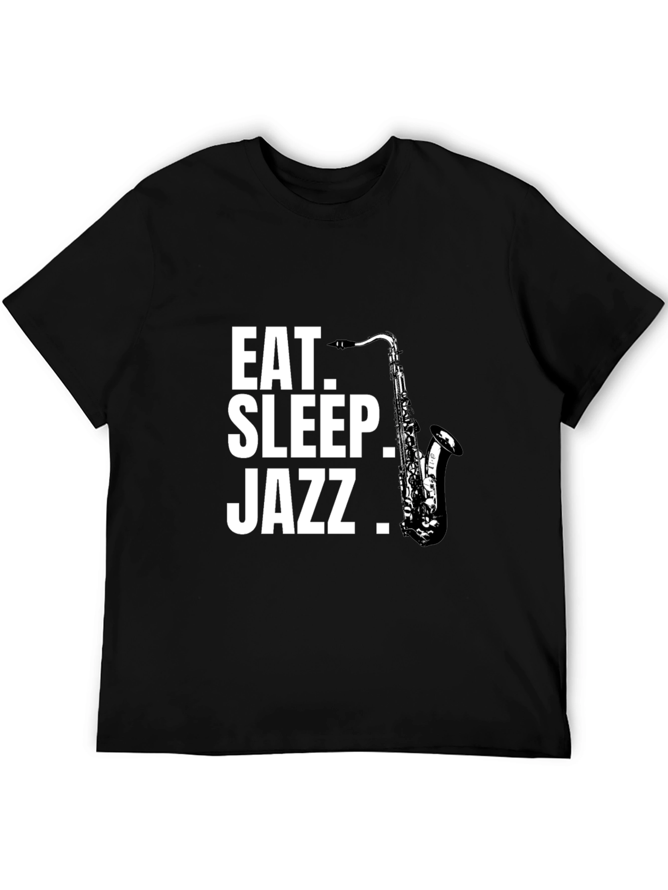 Eat Sleep Jazz Saxophone Black Graphic T-Shirt