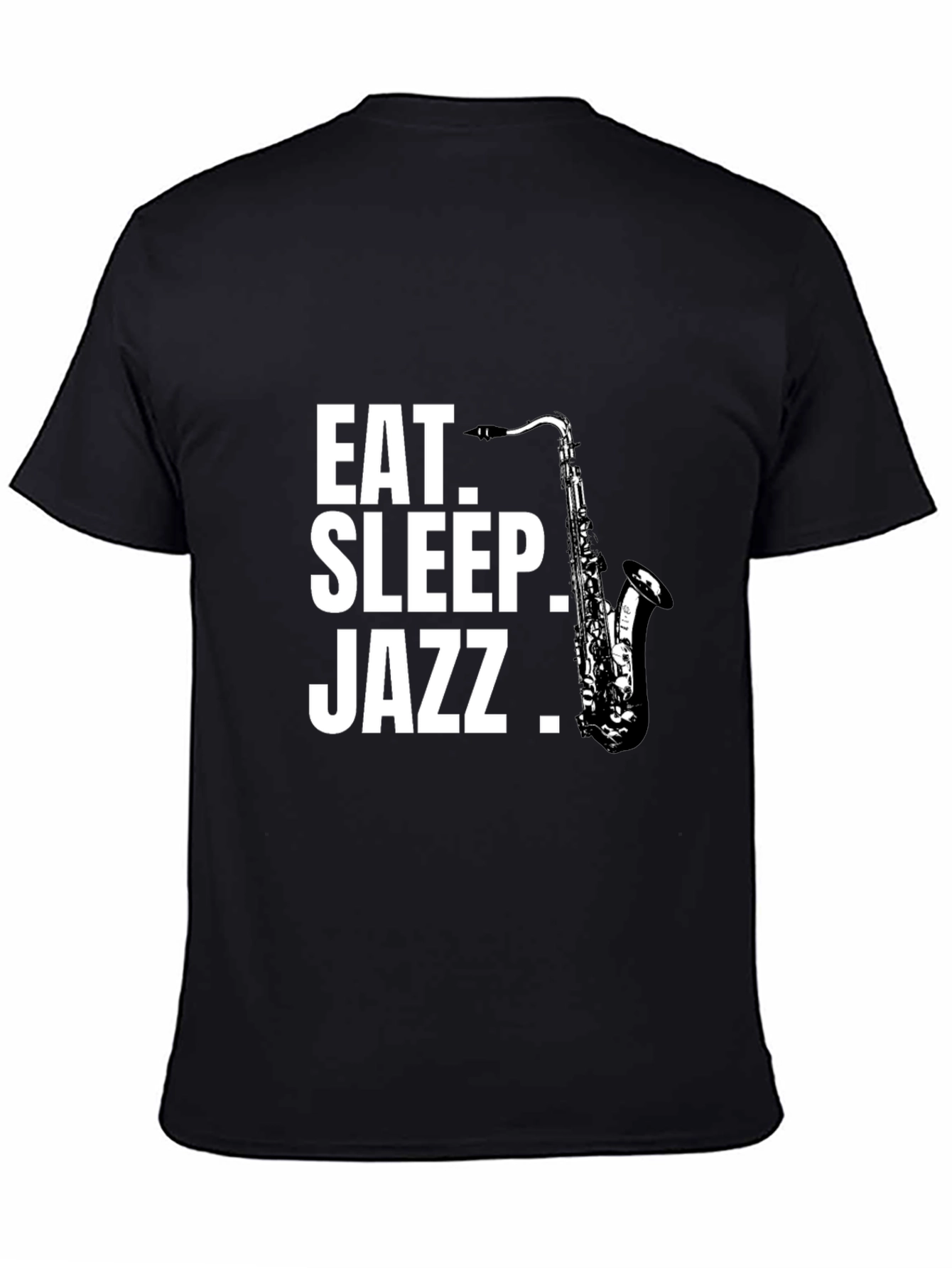 Eat Sleep Jazz Saxophone Black Graphic T-Shirt
