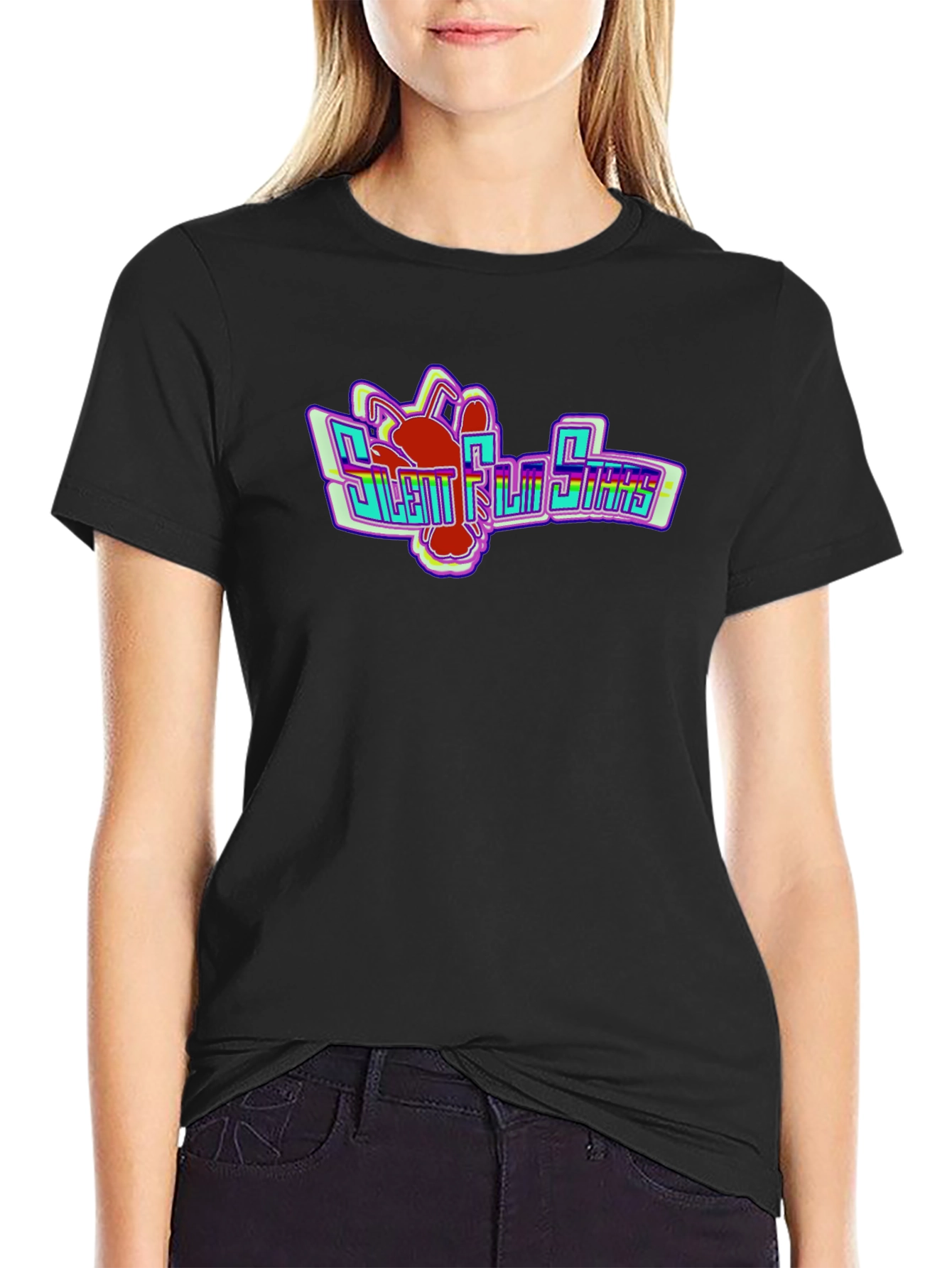 Silent Film Stars Black Graphic Tee