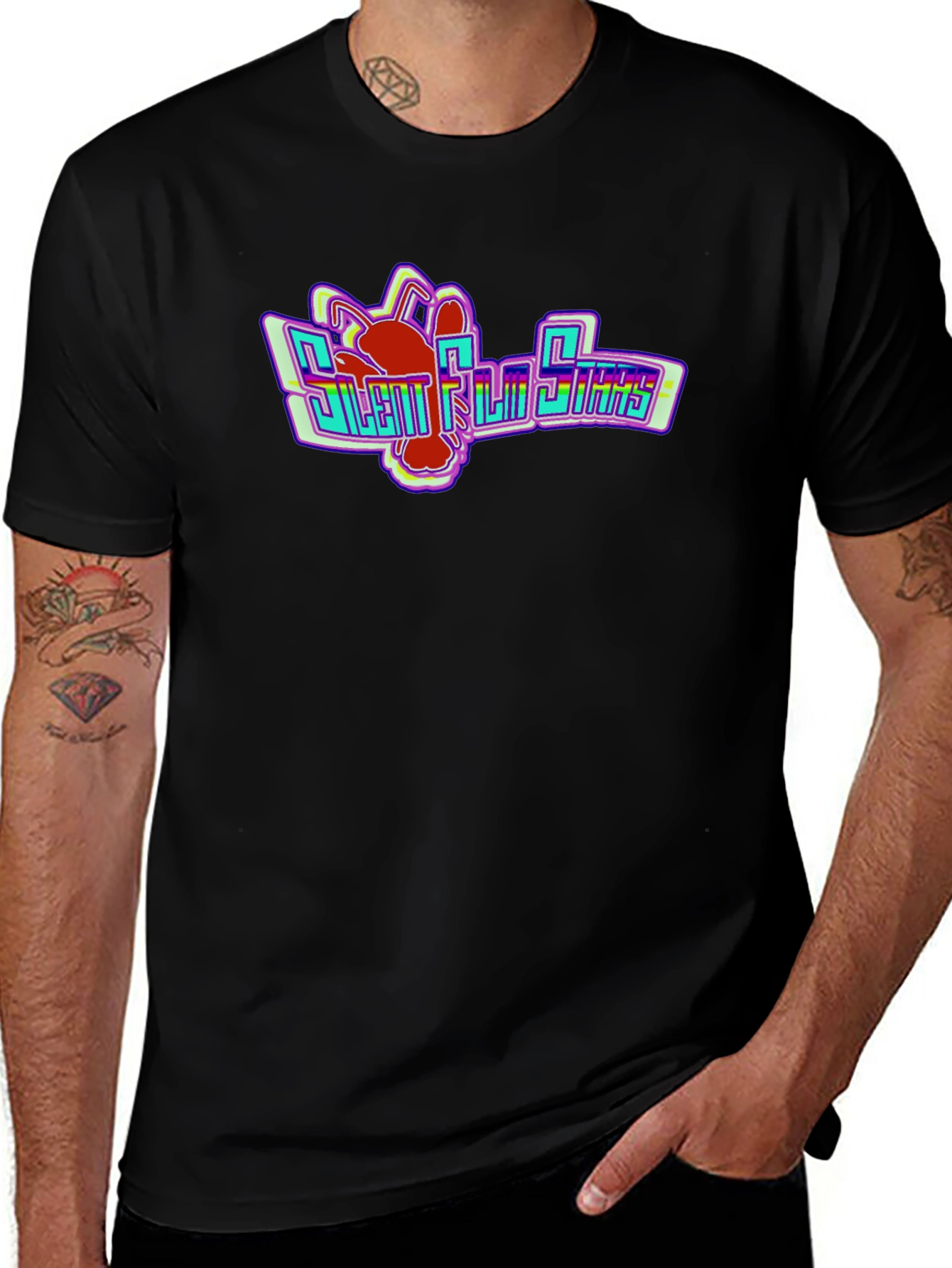 Silent Film Stars Black Graphic Tee
