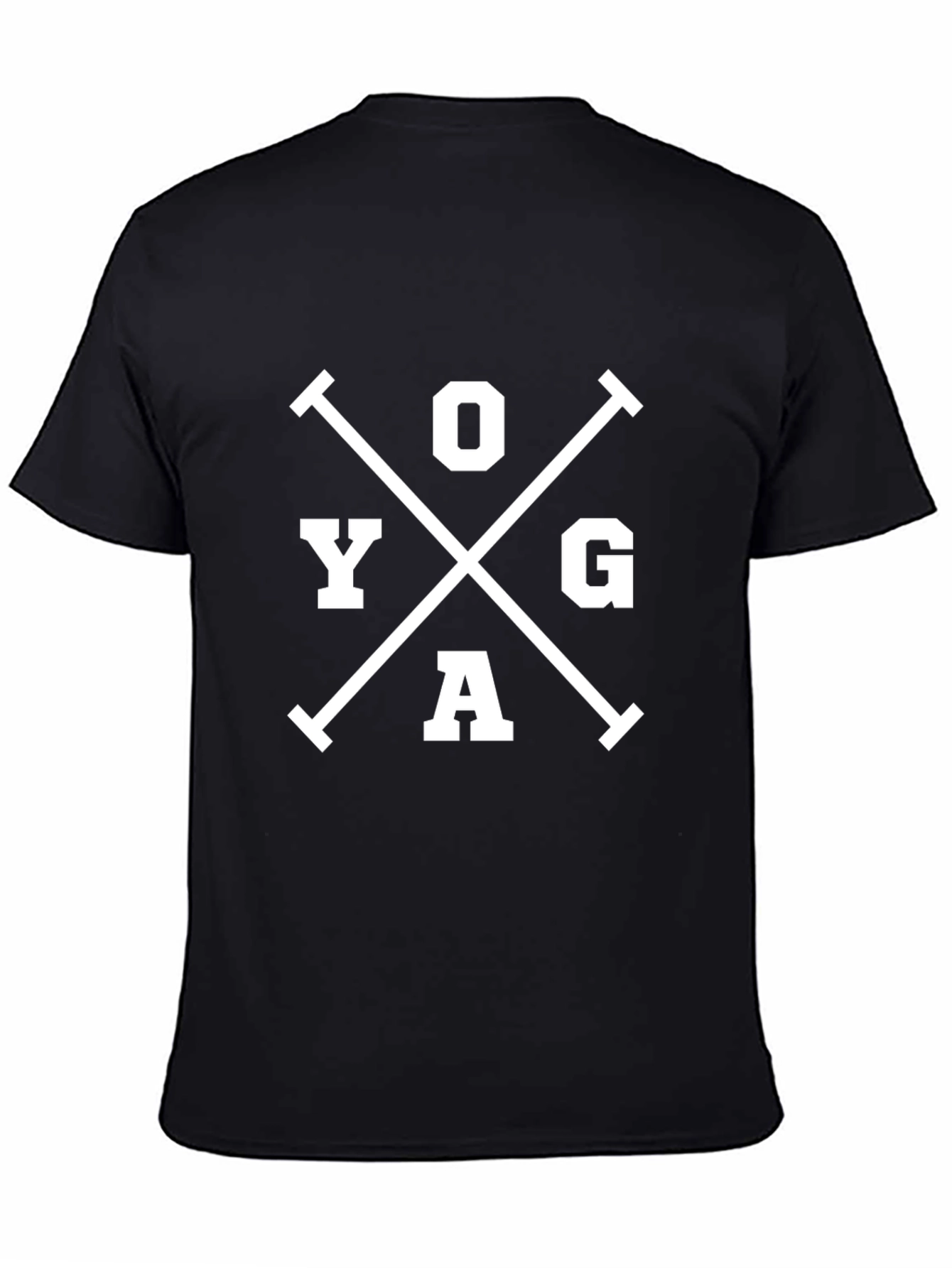Yoga Cross Tee - Relaxed Fit Black Cotton T-Shirt