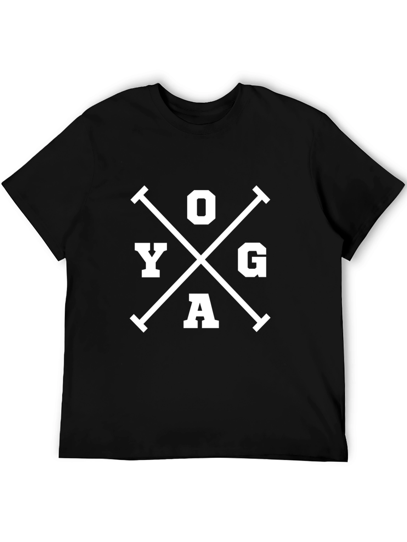 Yoga Cross Tee - Relaxed Fit Black Cotton T-Shirt