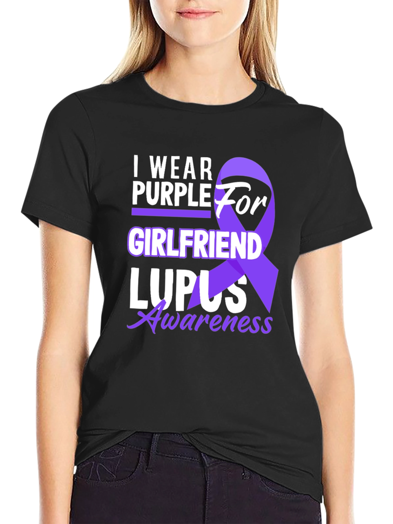 I Wear Purple For Girlfriend Lupus Awareness T-Shirt
