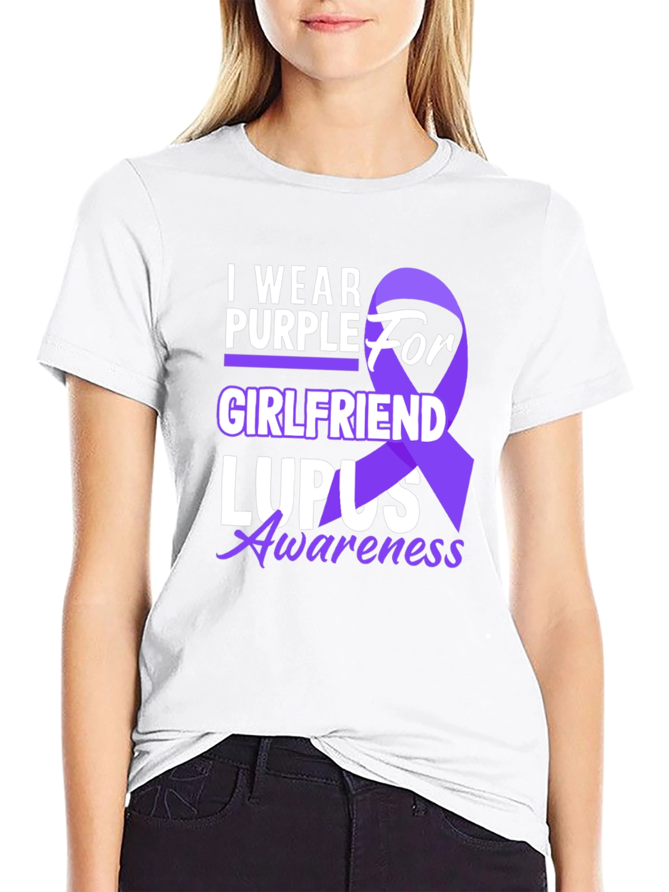 I Wear Purple For Girlfriend Lupus Awareness T-Shirt