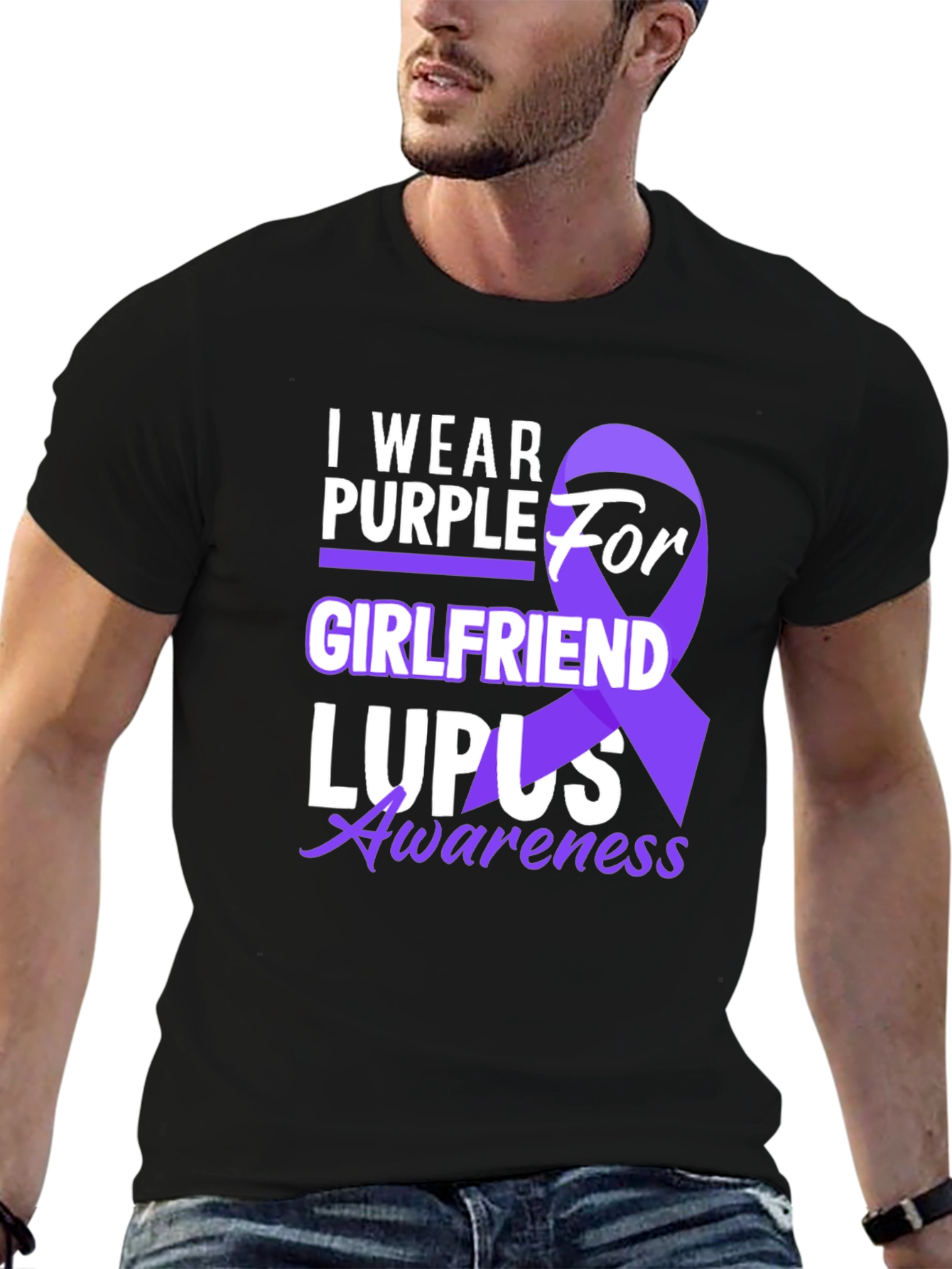 I Wear Purple For Girlfriend Lupus Awareness T-Shirt