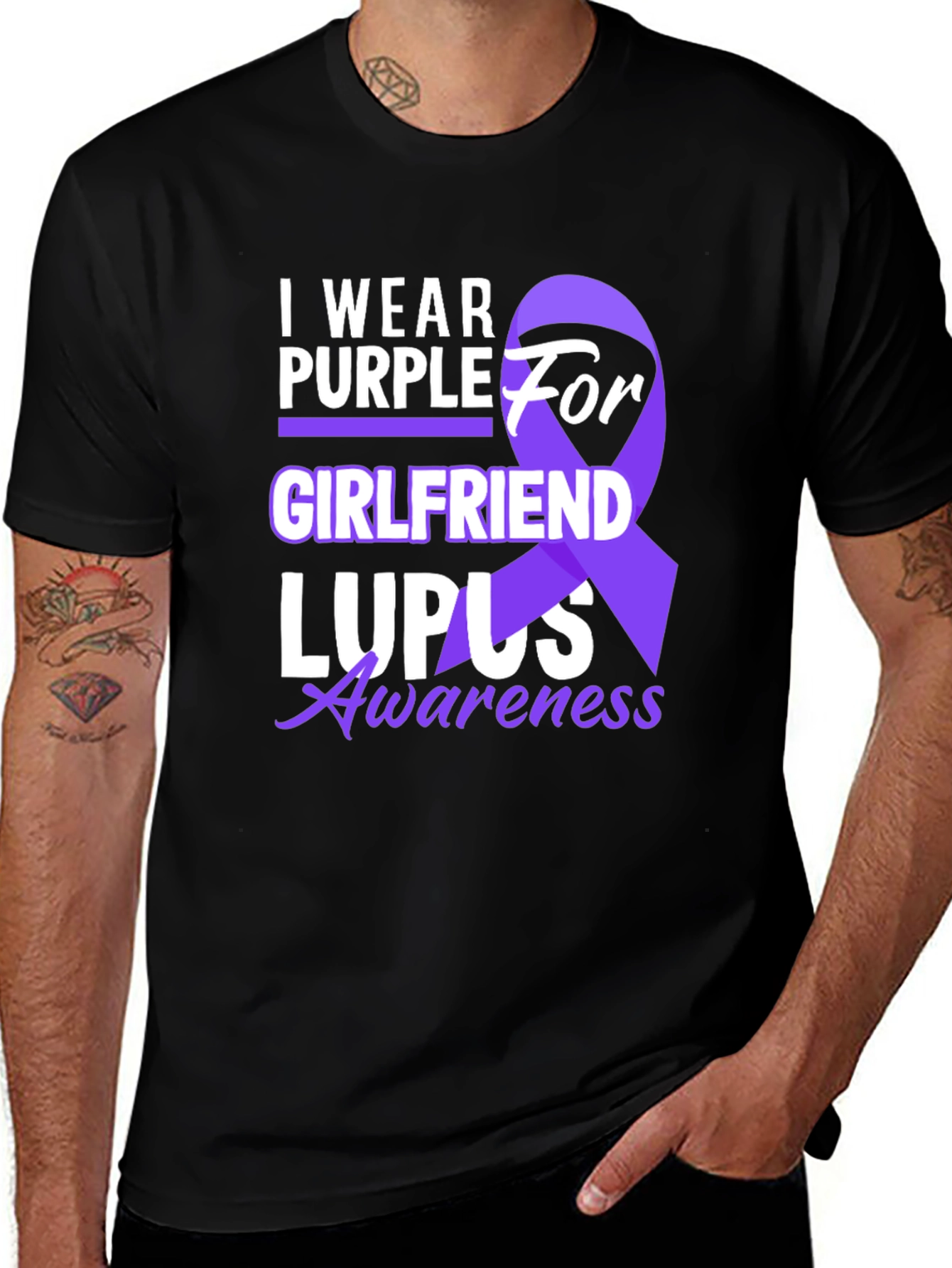 I Wear Purple For Girlfriend Lupus Awareness T-Shirt