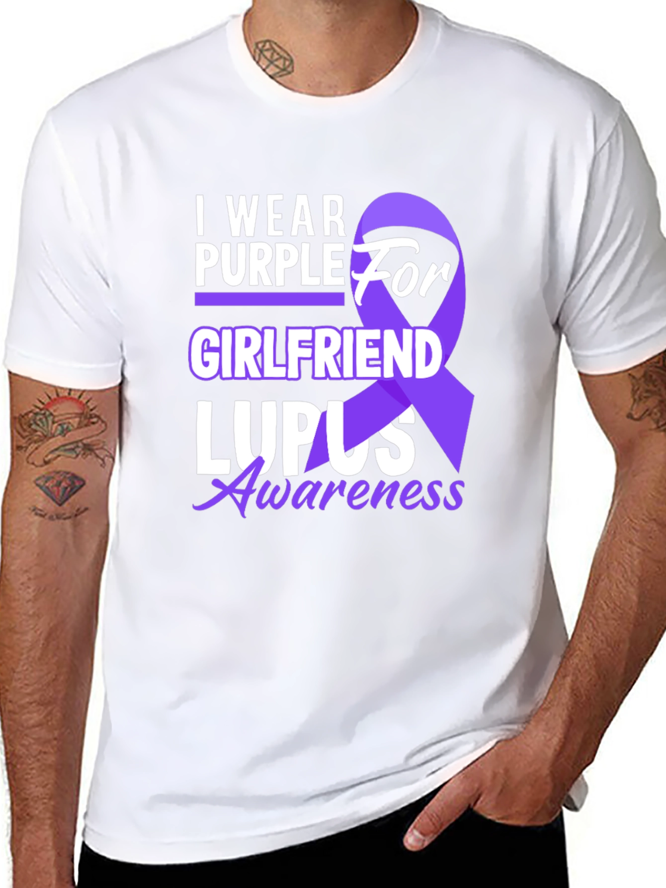 I Wear Purple For Girlfriend Lupus Awareness T-Shirt